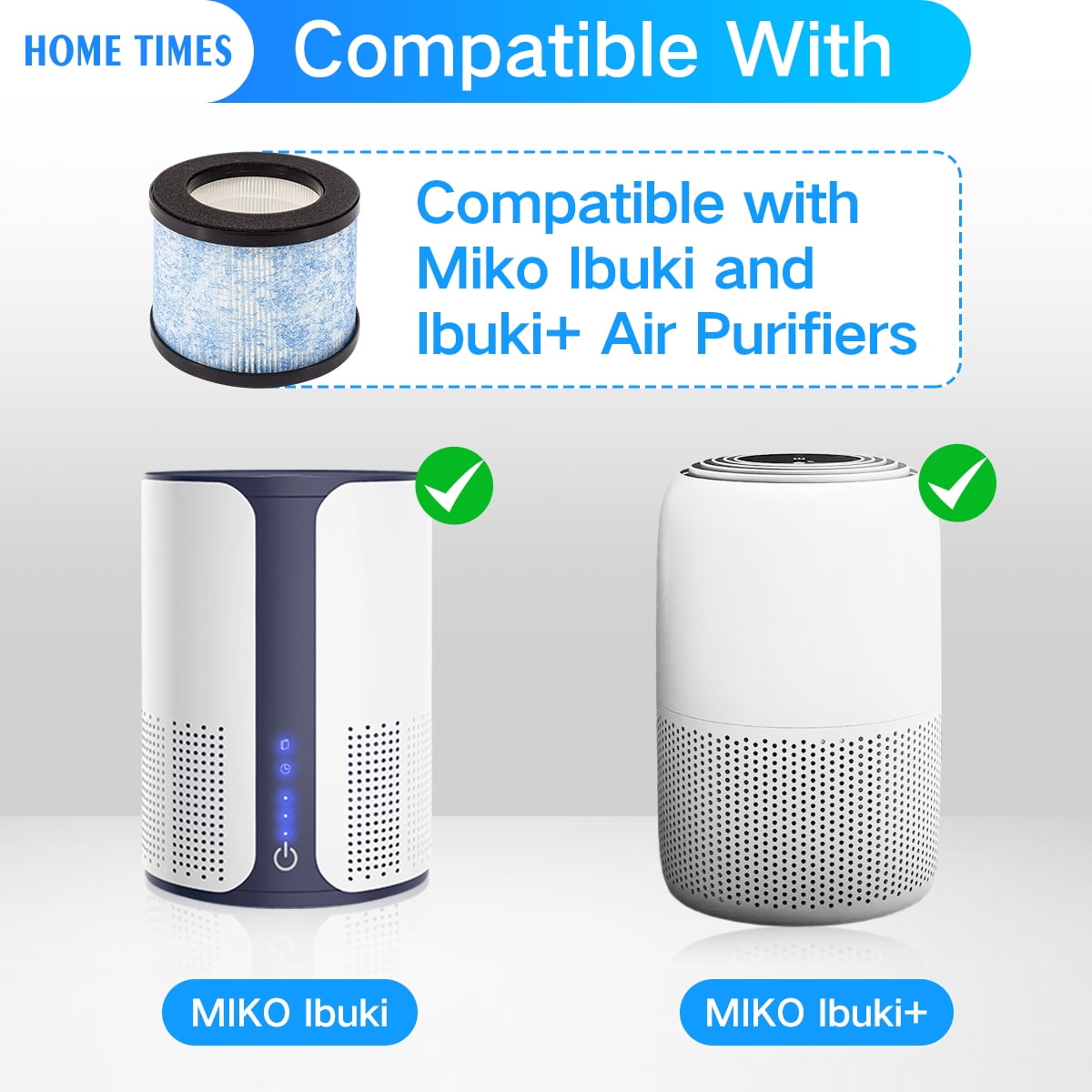 Home Times C102 Air Purifier Replacement Filter (H13 True HEPA, Compatible with Miko Ibuki and Ibuki+, 2 Pack, 6.9 in x 6.9 in x 5.2 in) 8xw8r