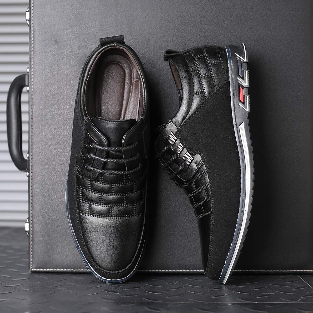 IXV Mens Leather Oxford Dress Shoes (Black, 10 US) on7kk