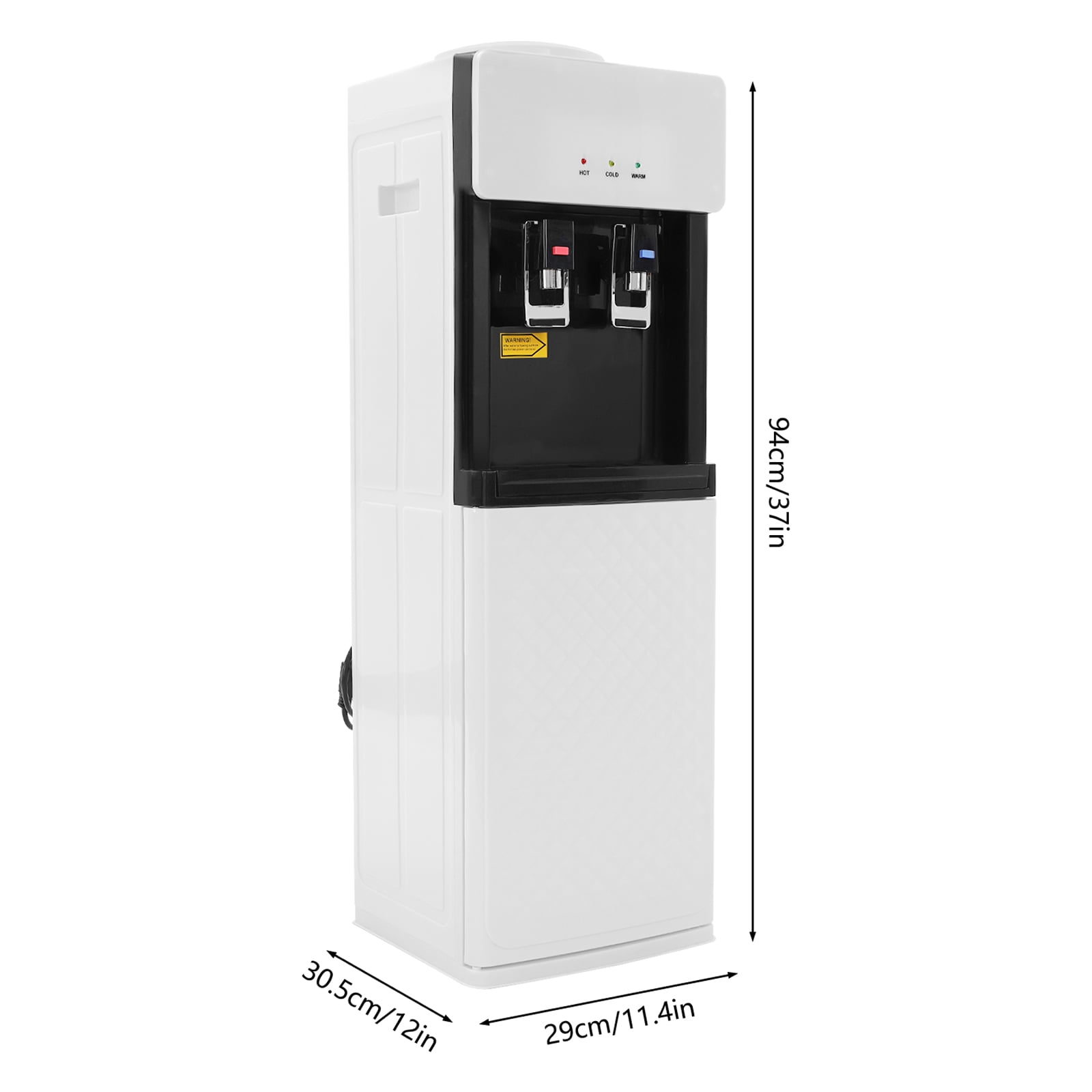 Generic Hot and Cold Water Dispenser Top Loading Standing Cooler with Safety Lock and Storage Cabinet (White, 5 Gallon) dn3z8