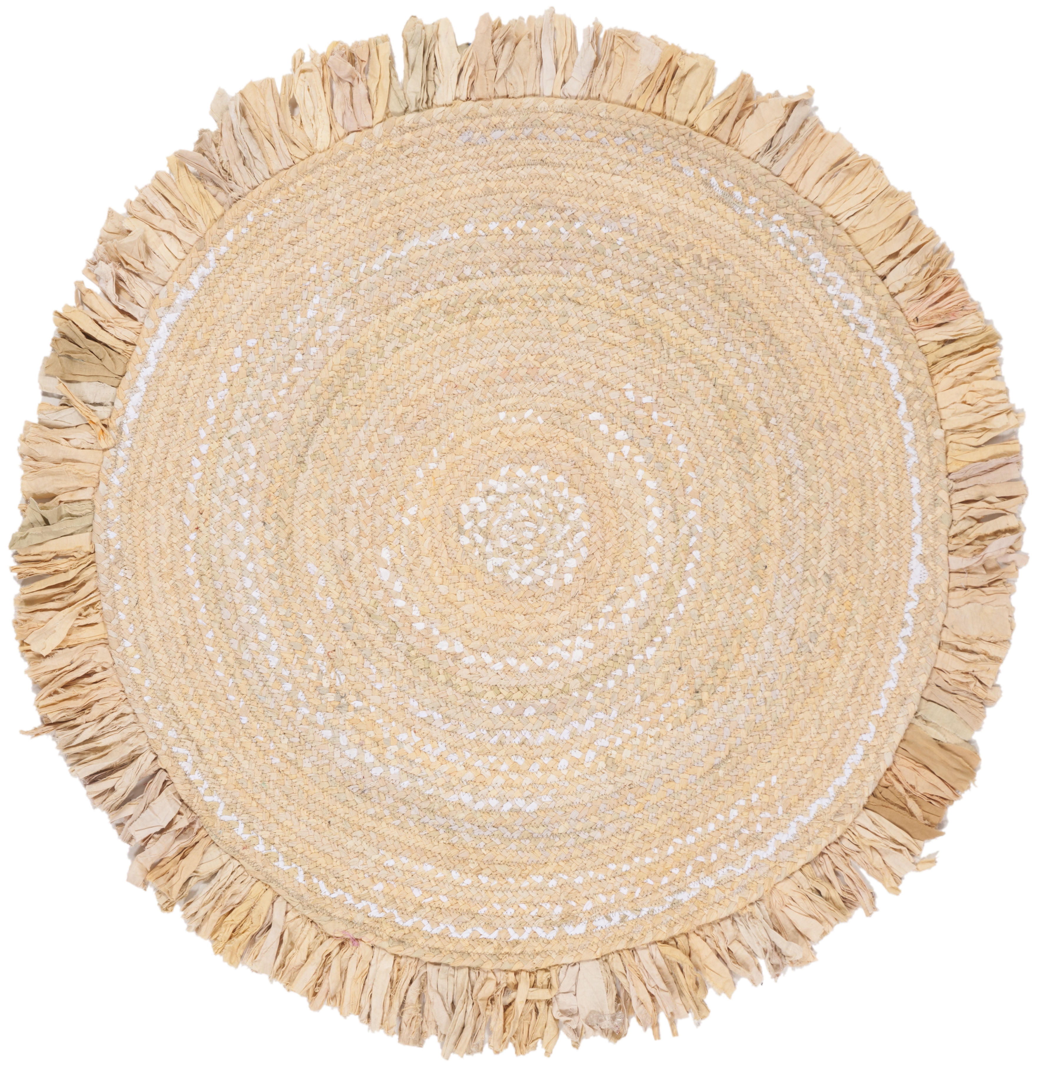 Safavieh Braided Paisley Transitional Cotton Reversible Area Rug (Beige, 5 ft x 5 ft Round) j948b