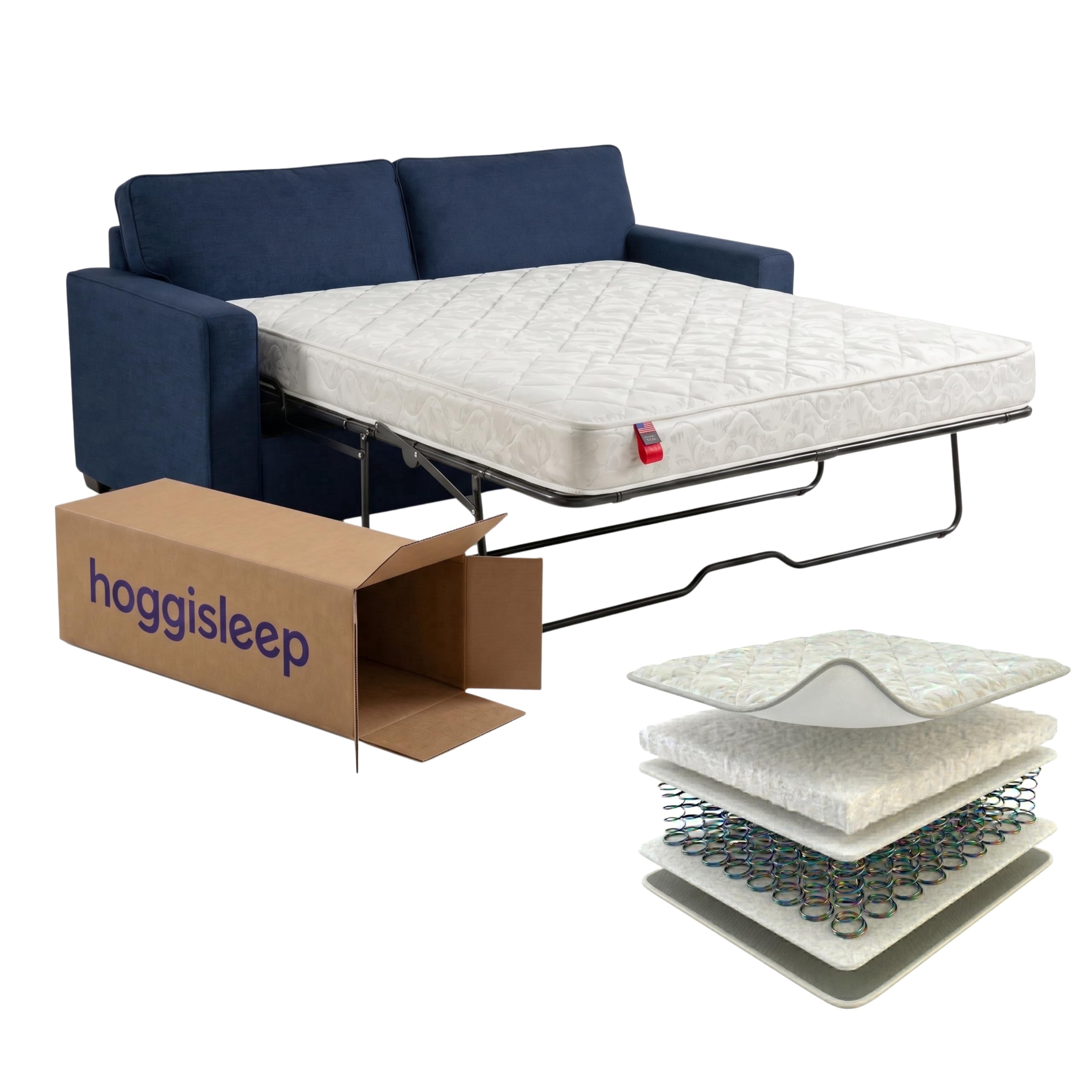 Hoggisleep Queen Sleeper Sofa Bed Mattress (Innerspring, Medium Firm, 60 in x 72 in x 6 in) 54jo9