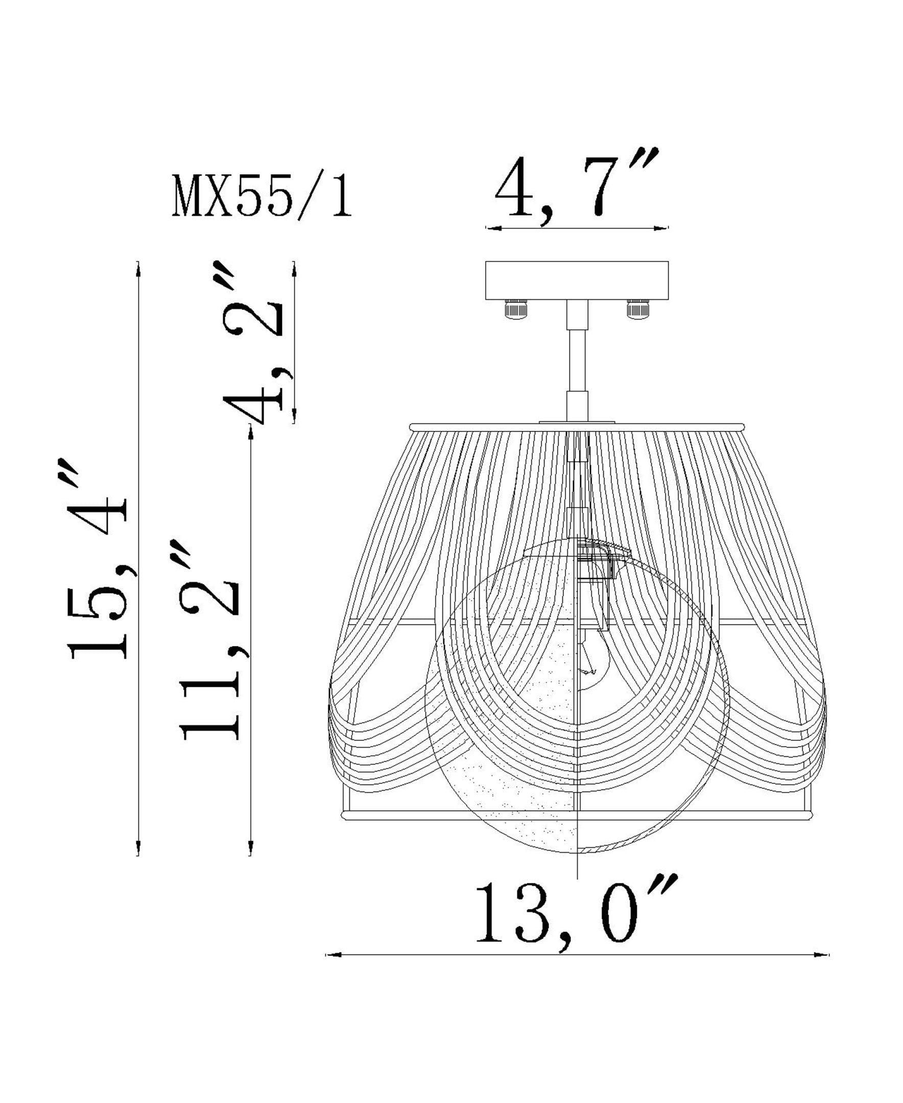 Warehouse of Tiffany Lada Semi-Flush Mount Ceiling Light, Brass and Woven Rattan Finish (13 in.) xuqp8