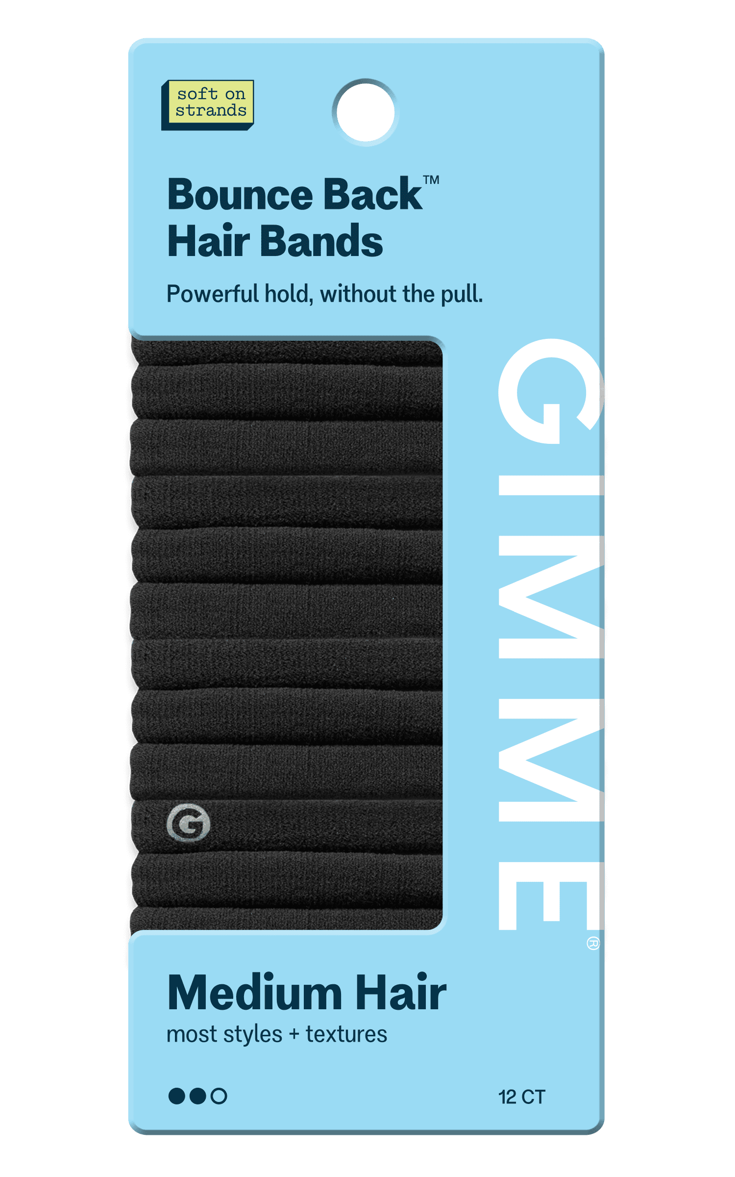 Gimme Beauty Seamless Hair Ties for Medium Hair, Gentle Hold Ponytail Holders (Black, 12 Count) nsw9w