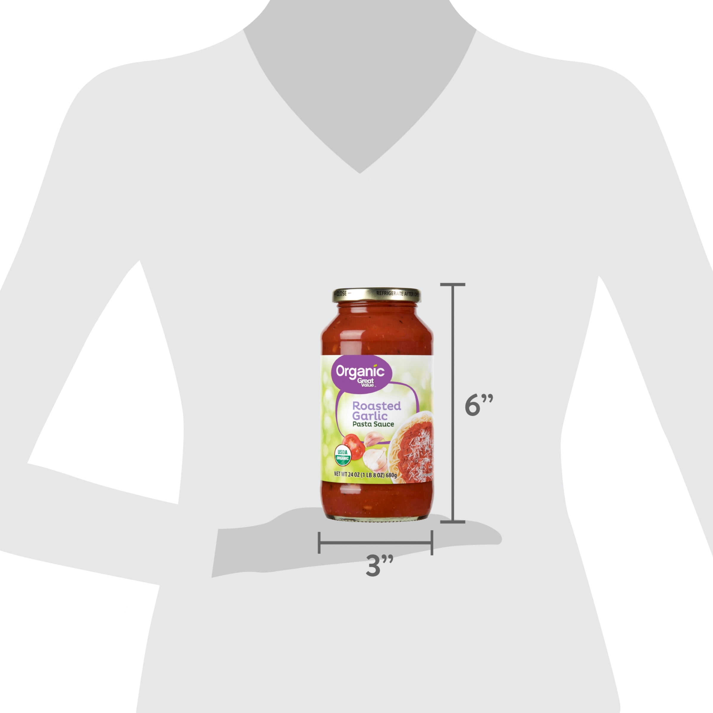 Great Value Organic Roasted Garlic Pasta Sauce, Rich Tomato & Herb Flavor (3 Pack, 24 oz) qmhpq