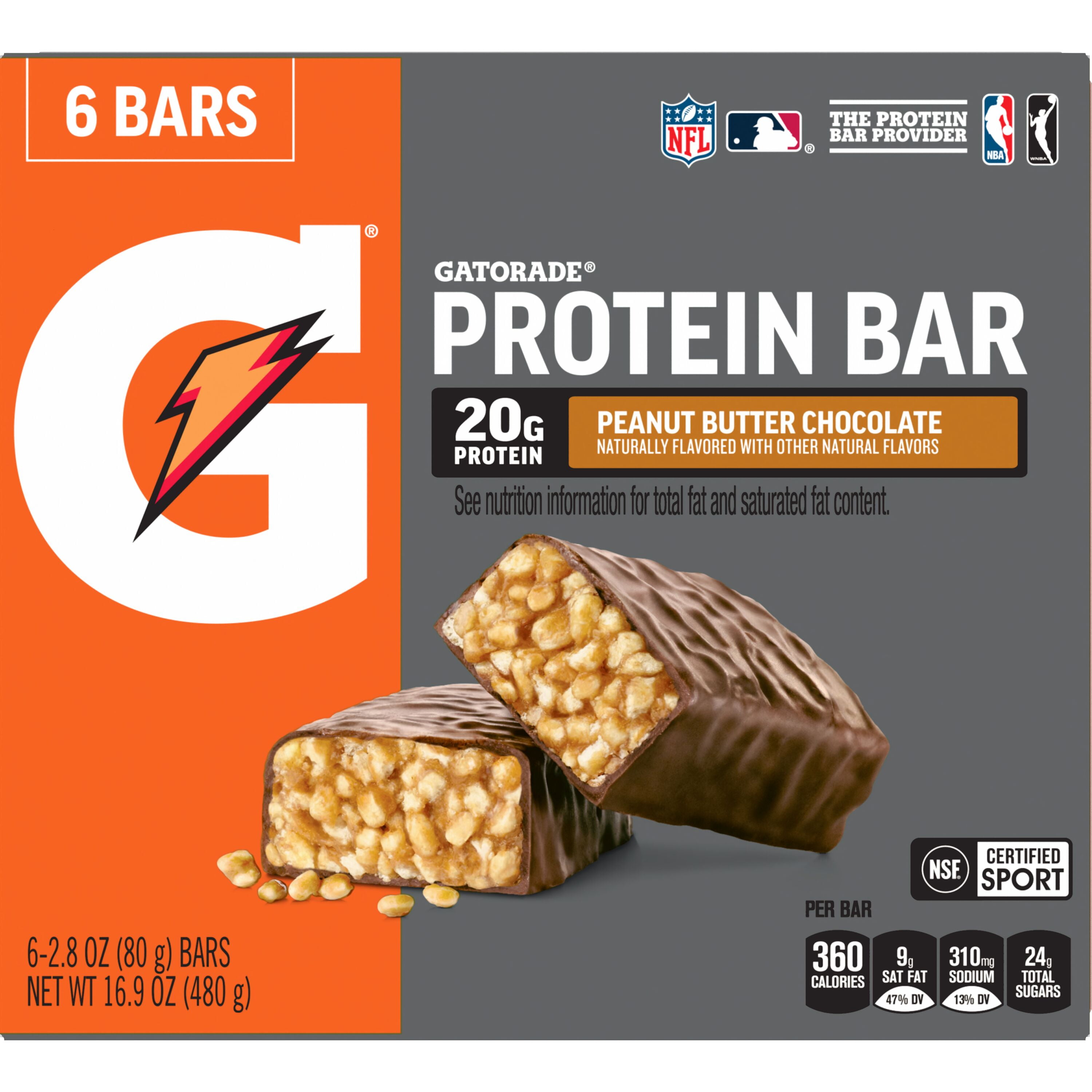 Gatorade Whey Protein Recover Bars, Peanut Butter Chocolate (6 Ct) cm2z1