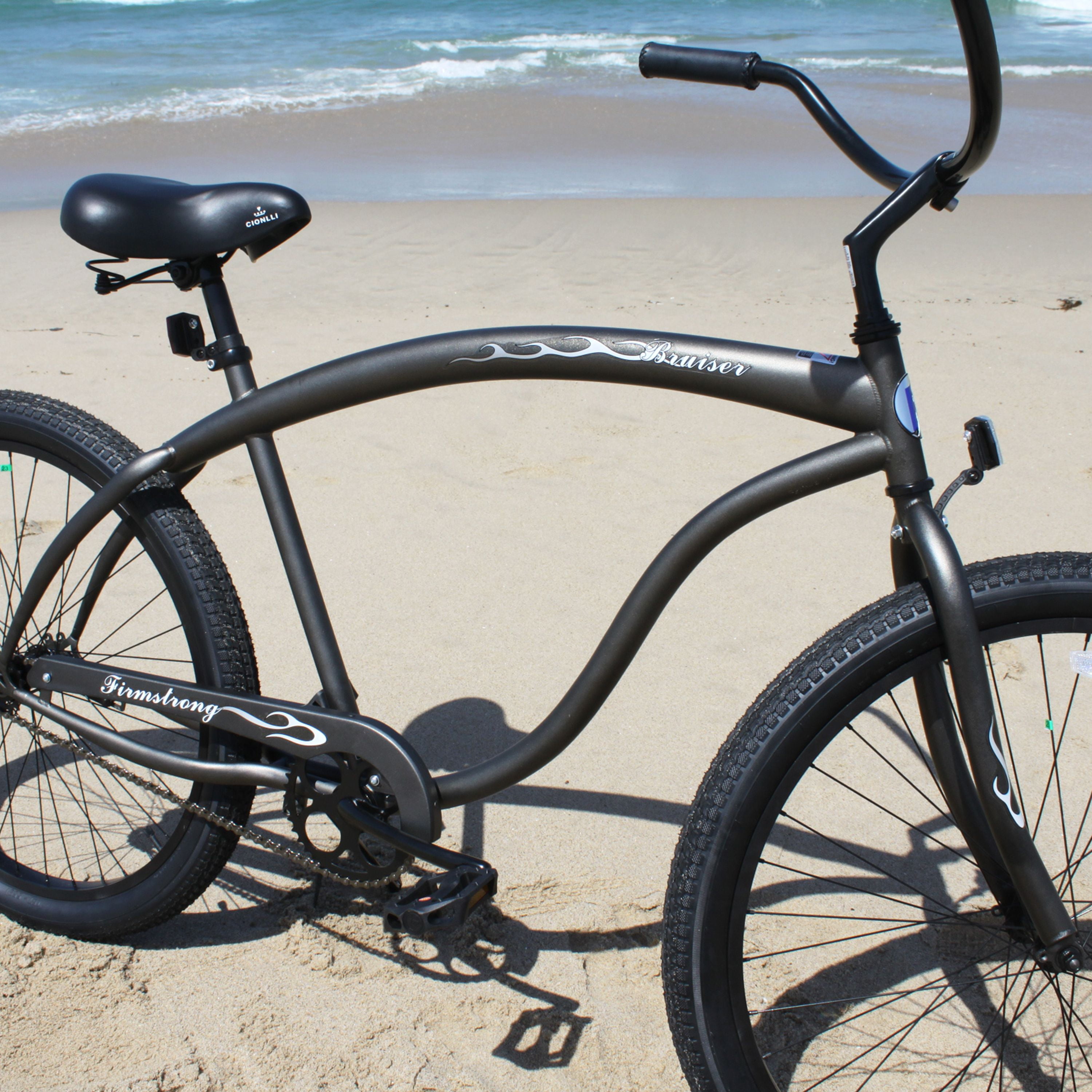 Firmstrong Bruiser Men's Beach Cruiser Bike, Single Speed, Durable Steel Frame (Matte Grey, 26 in) o5hcj