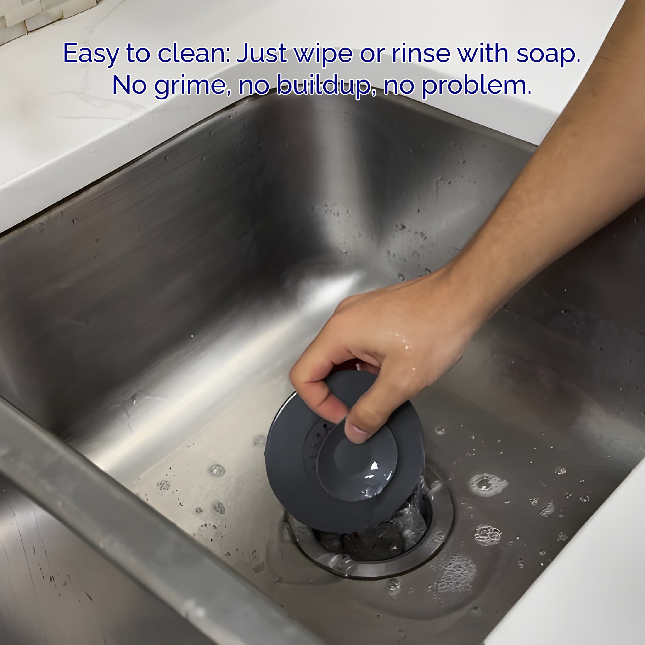 Drain Buddy Silicone Bathroom Drain Stopper and Hair Catcher (Grey, 2 Pack) 17czs
