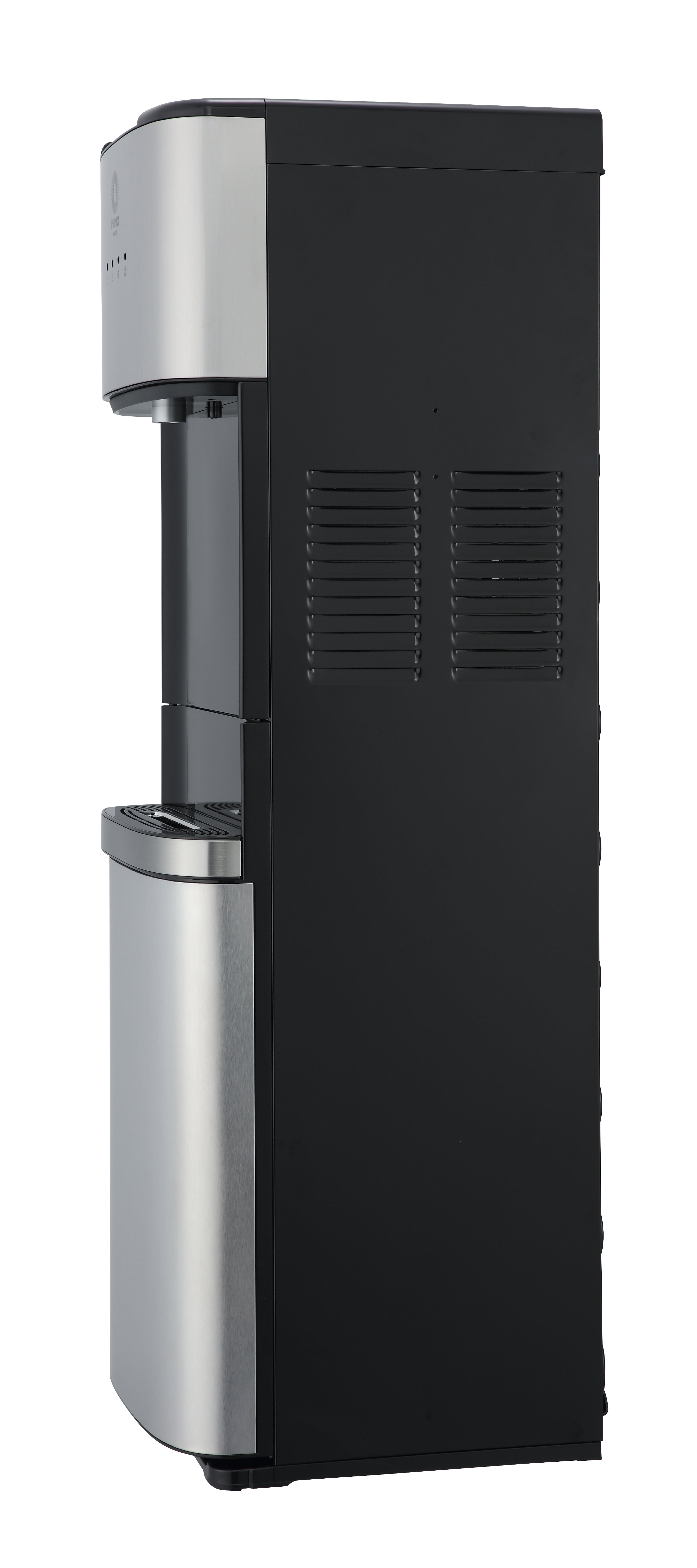 Primo Deluxe Bottom Load Water Dispenser, Hot Cold and Room Temperature (Black and Stainless, 5 gal) ay0sy