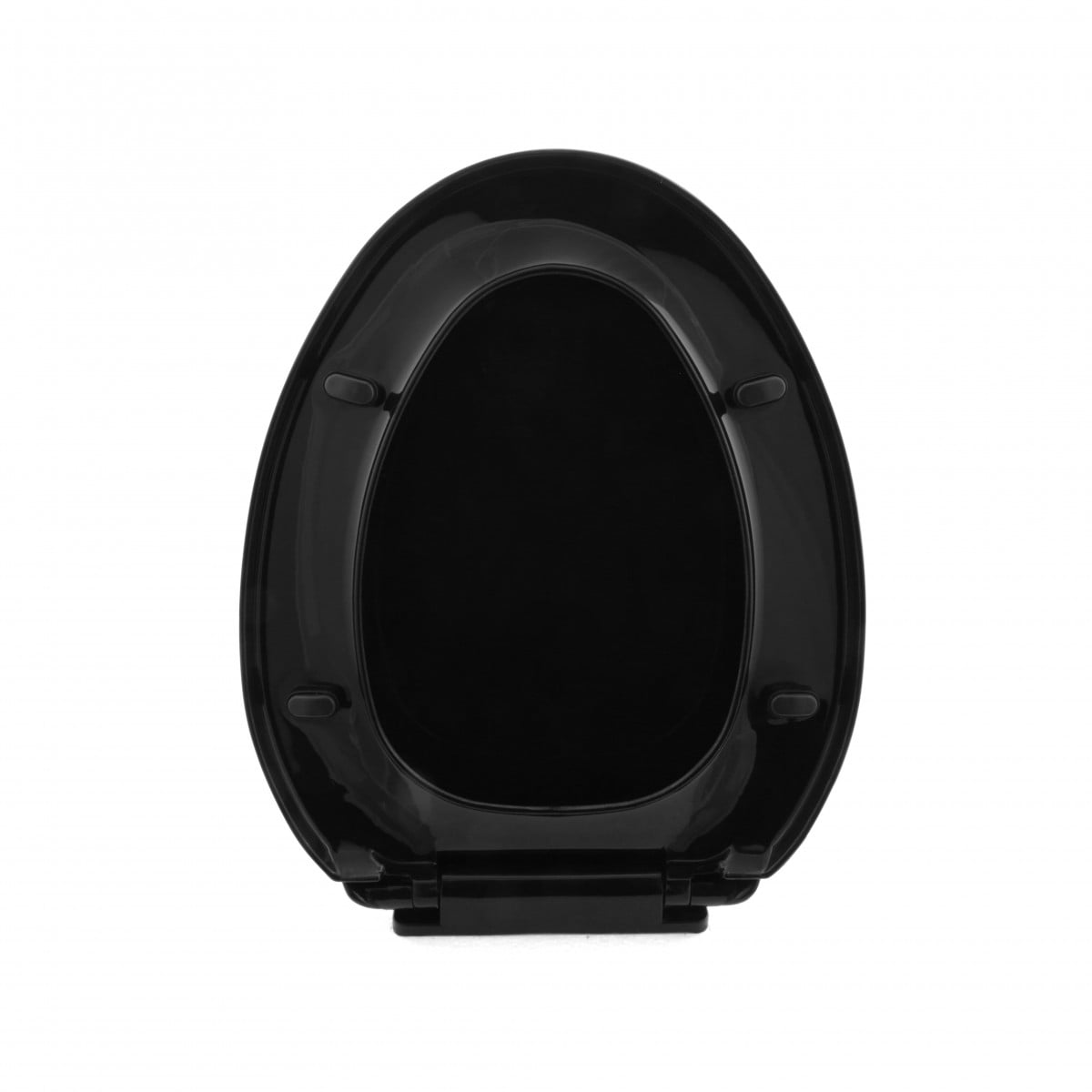 Renovator's Supply Elongated Toilet Seat (Black, 19.25 in) Slow Close Soft Close Plastic Lid with Adjustable Hinges khdga