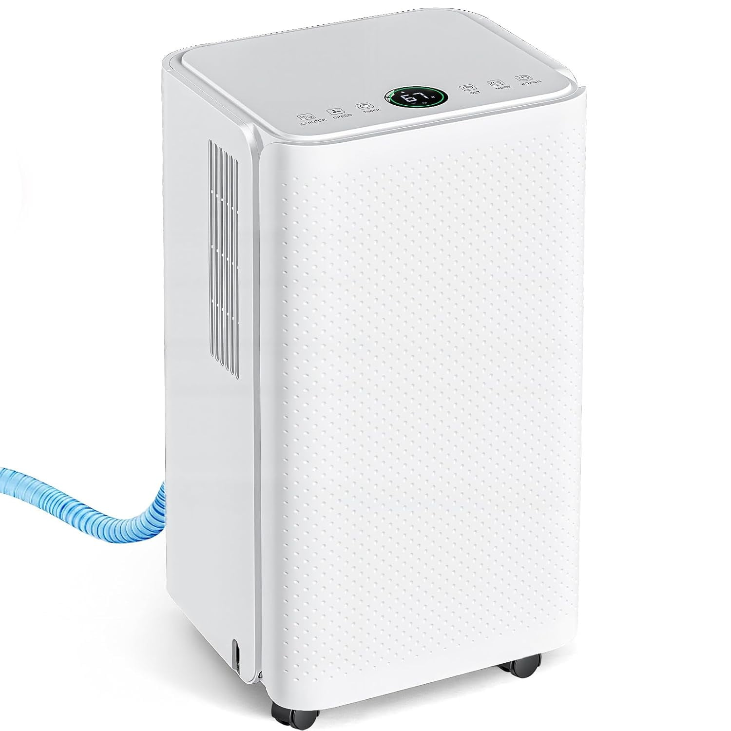 SIMENMAX Dehumidifier for Home and Basement with Drain Hose (White, 67.6 fl oz) mxw5g
