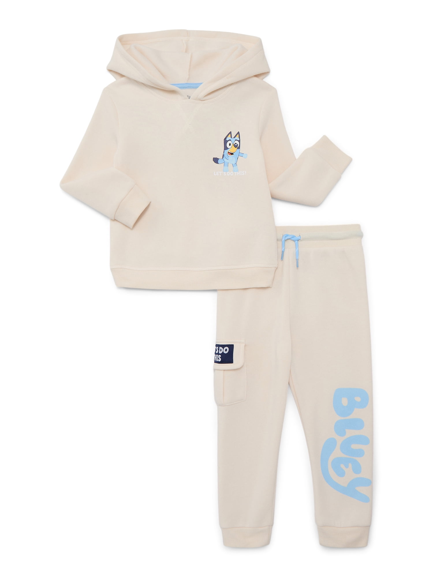 Bluey Toddler Boys' Graphic Hoodie and Jogger Pants 2-Piece Set (Grey, 5T) e7sai