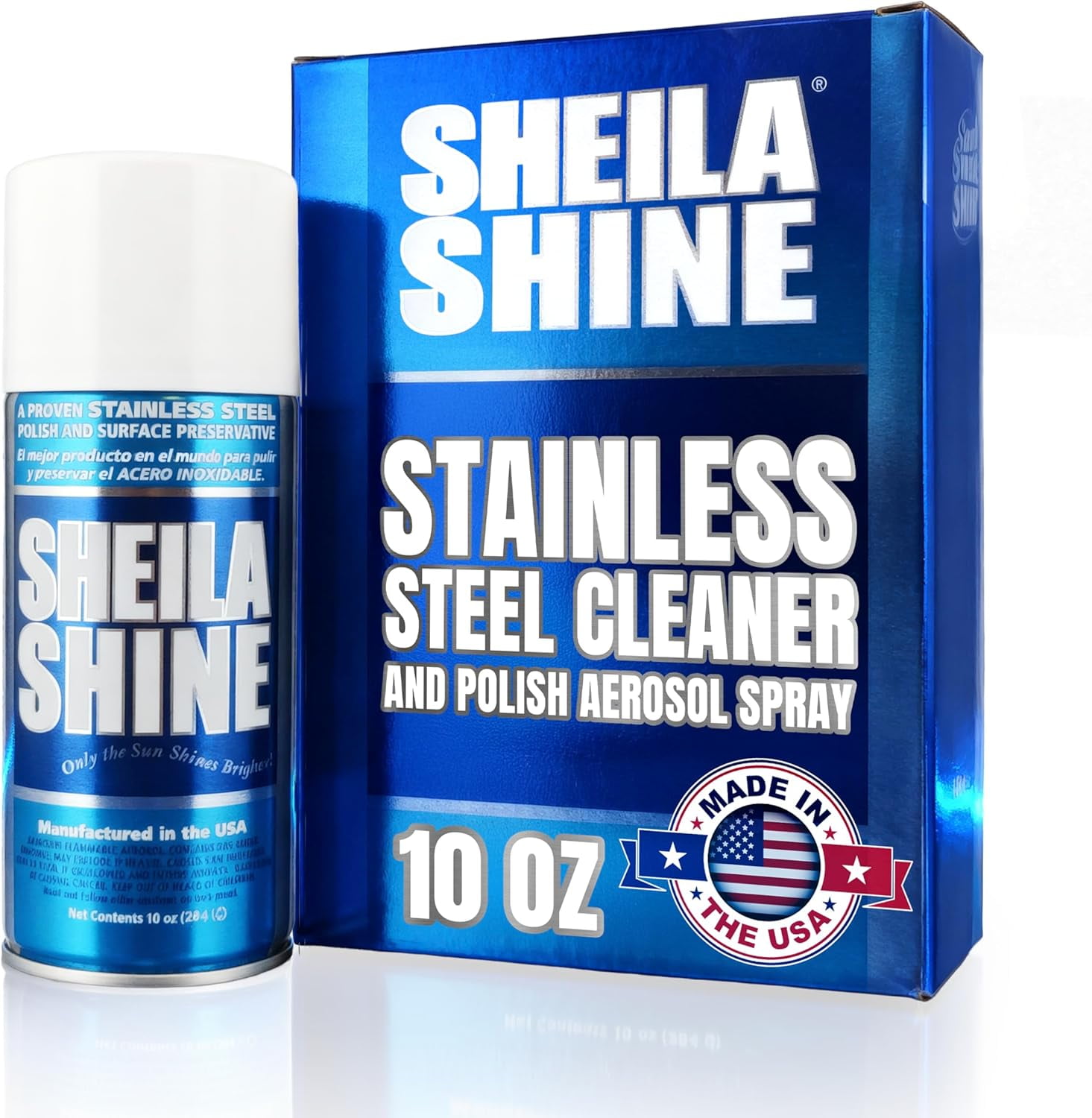 Sheila Shine Stainless Steel Cleaner and Polish, Streak-Free Protective Coating for Kitchen Appliances (10 oz) itlo4