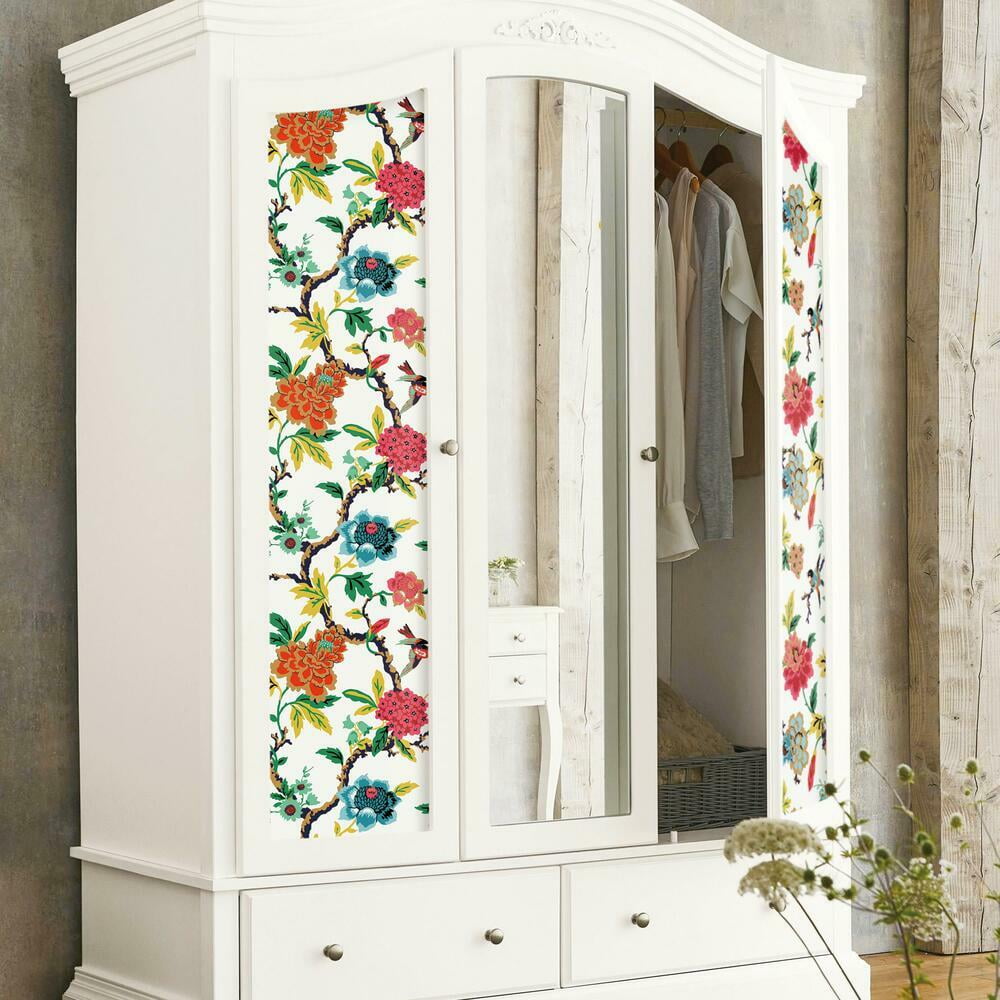 RoomMates Waverly Candid Moments Peel and Stick Wallpaper (Red, 18 in x 18.86 ft) dgpmx