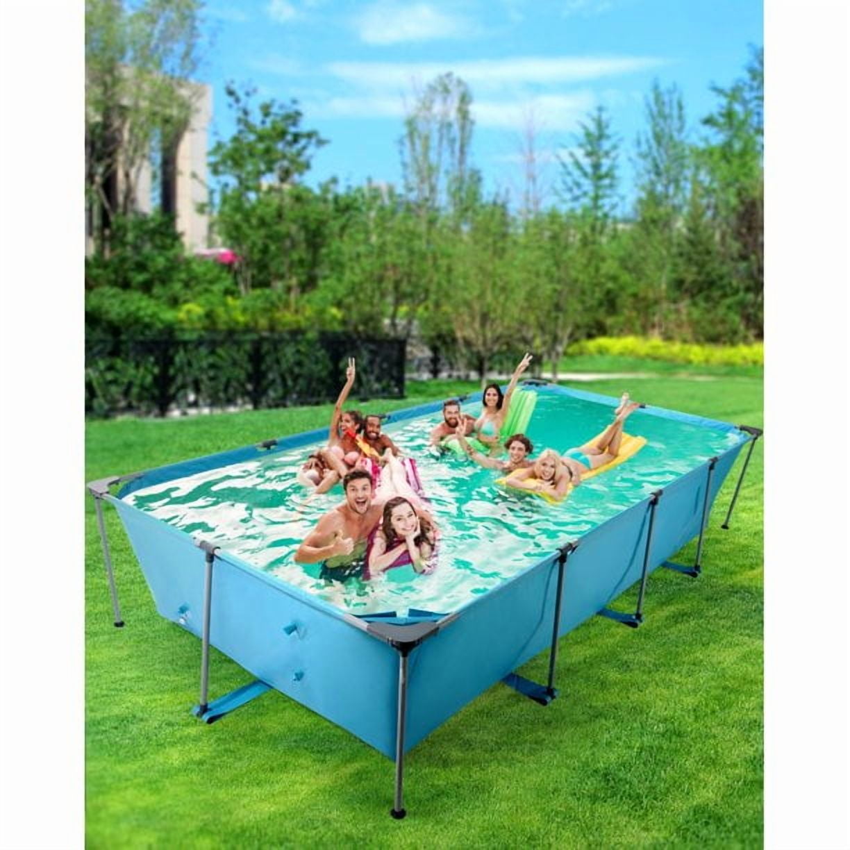 GASKY 15ft Rectangular Above Ground Swimming Pool (Blue, 177.17 in x 86.61 in x 33.07 in) whno4