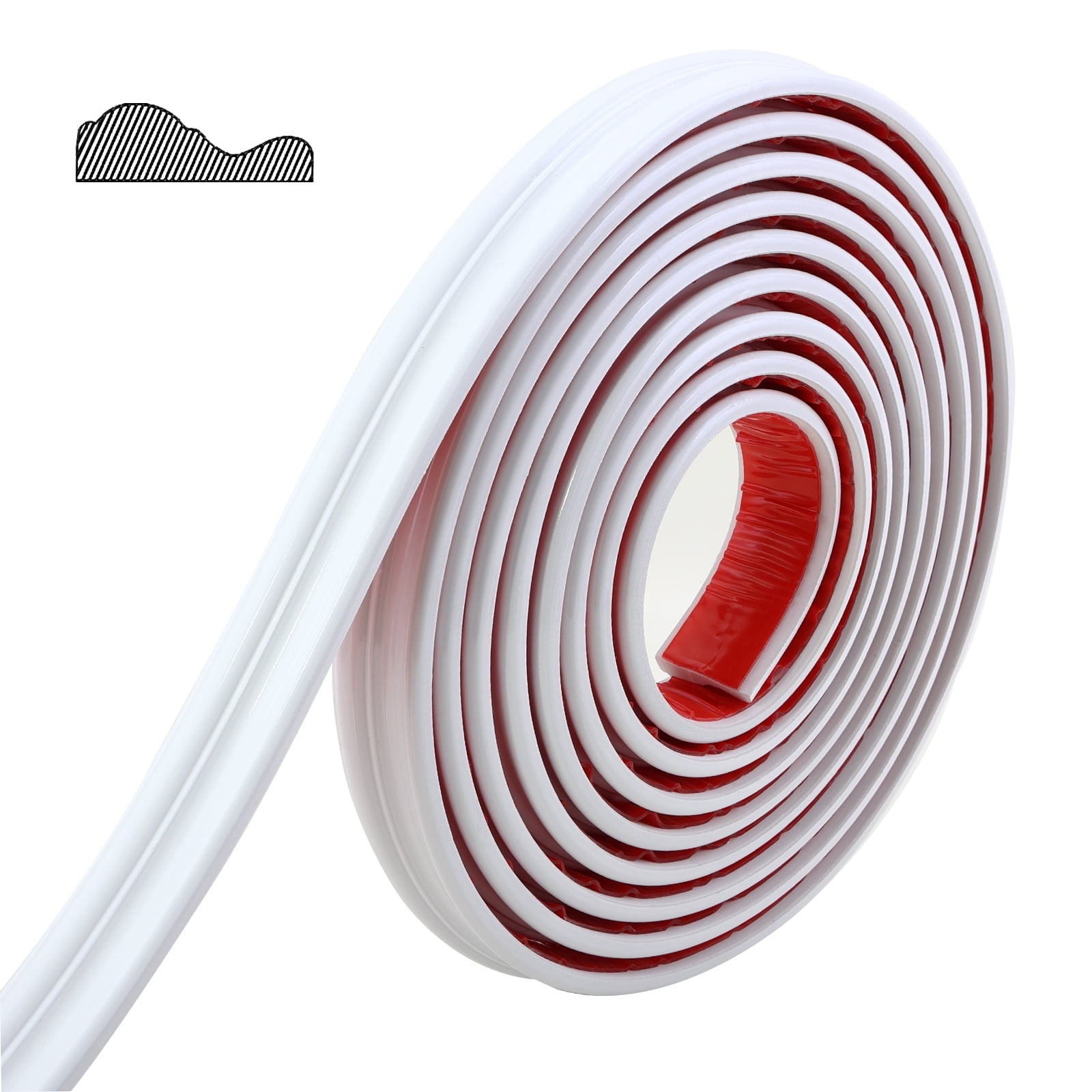 Gaahing Flexible Wall Molding Trim and Chair Rail, Peel and Stick Self-Adhesive (White, 16.4 ft x 1.3 in) yeeq1