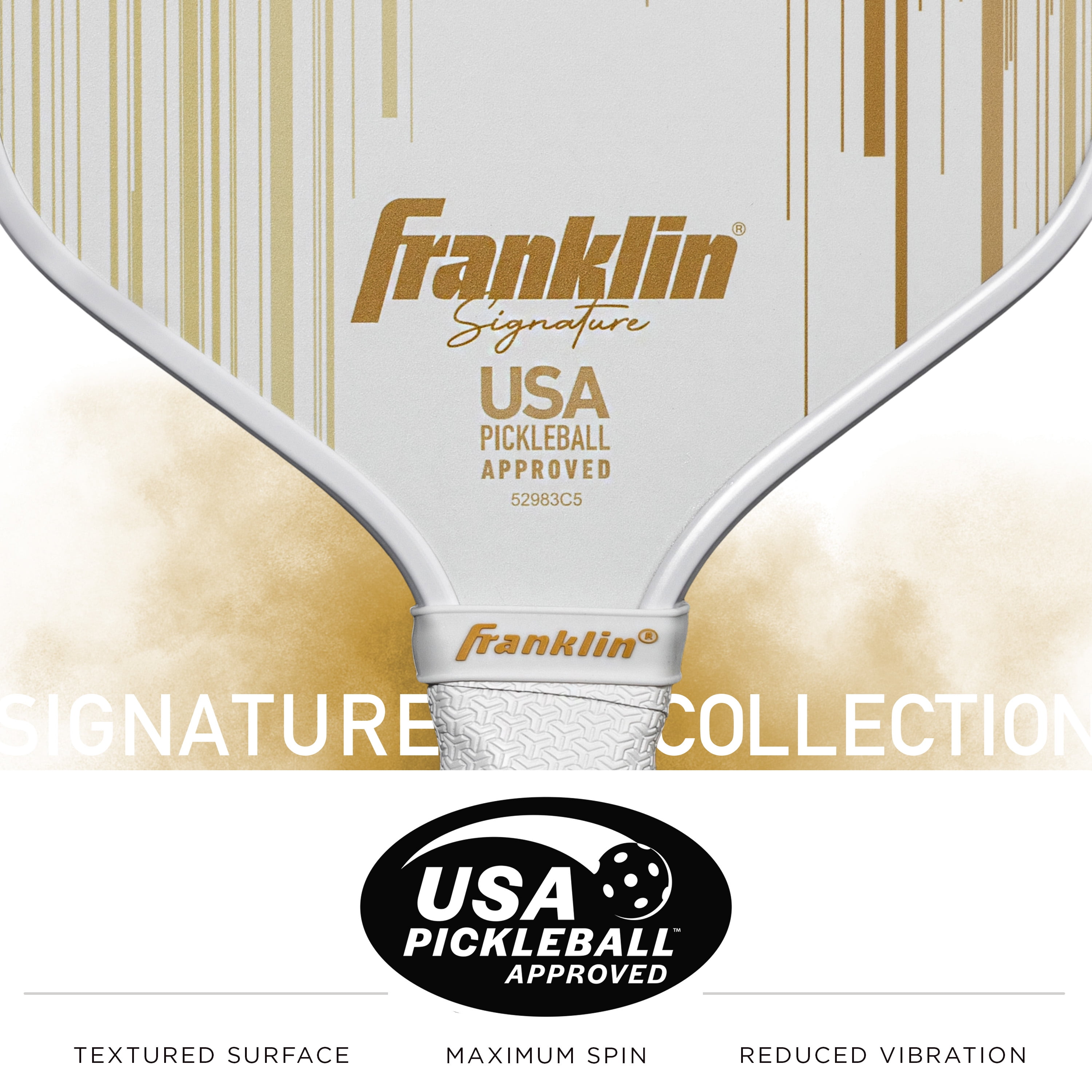 Franklin Sports Pro Signature Pickleball Paddle (Gold, 16.5 in x 7.5 in) tyz81