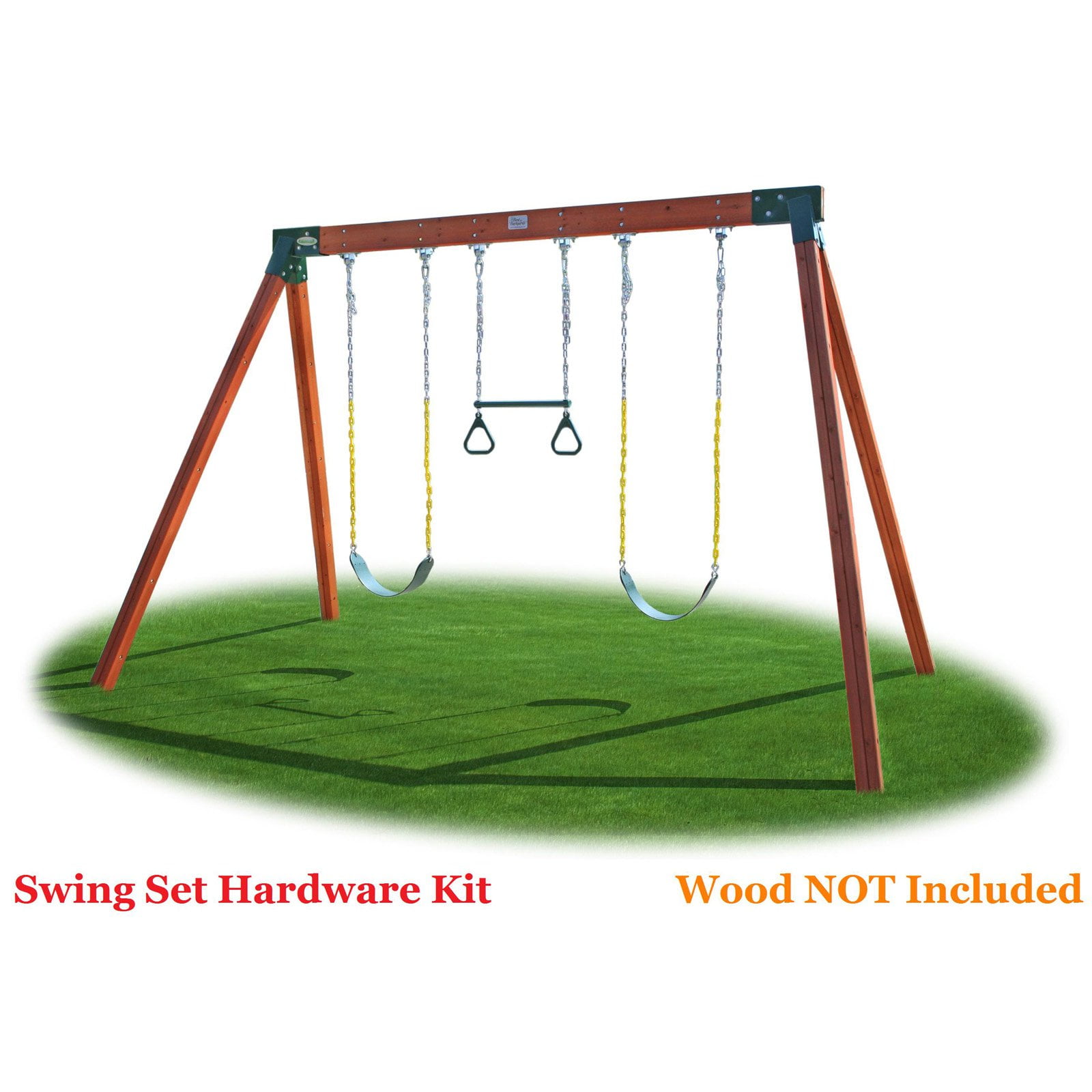 Eastern Jungle Gym Classic A-Frame Swing Set Hardware Kit (Green, 12 ft L x 8 ft D x 7.67 ft H) 237g3