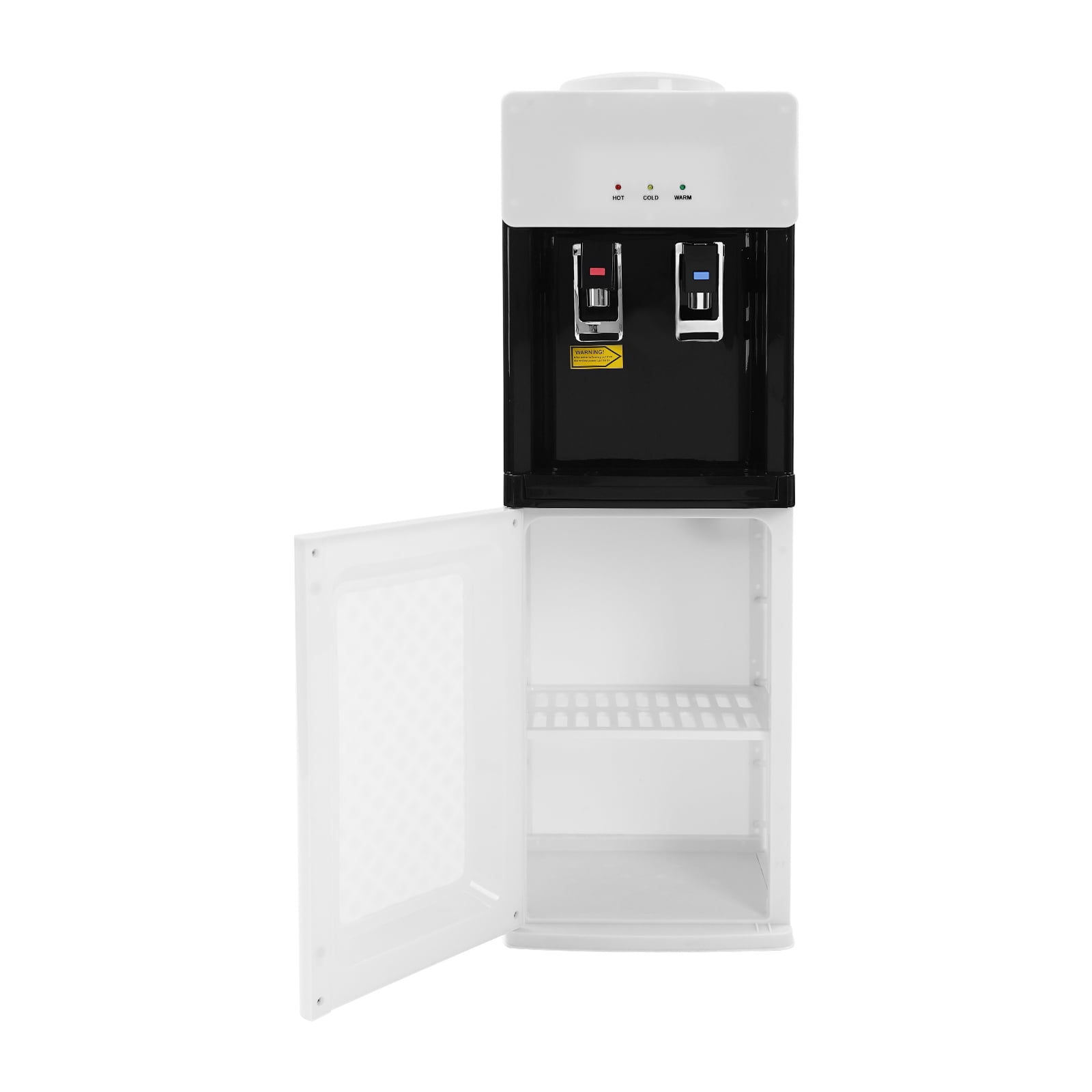 Generic Hot and Cold Water Dispenser Top Loading Standing Cooler with Safety Lock and Storage Cabinet (White, 5 Gallon) dn3z8