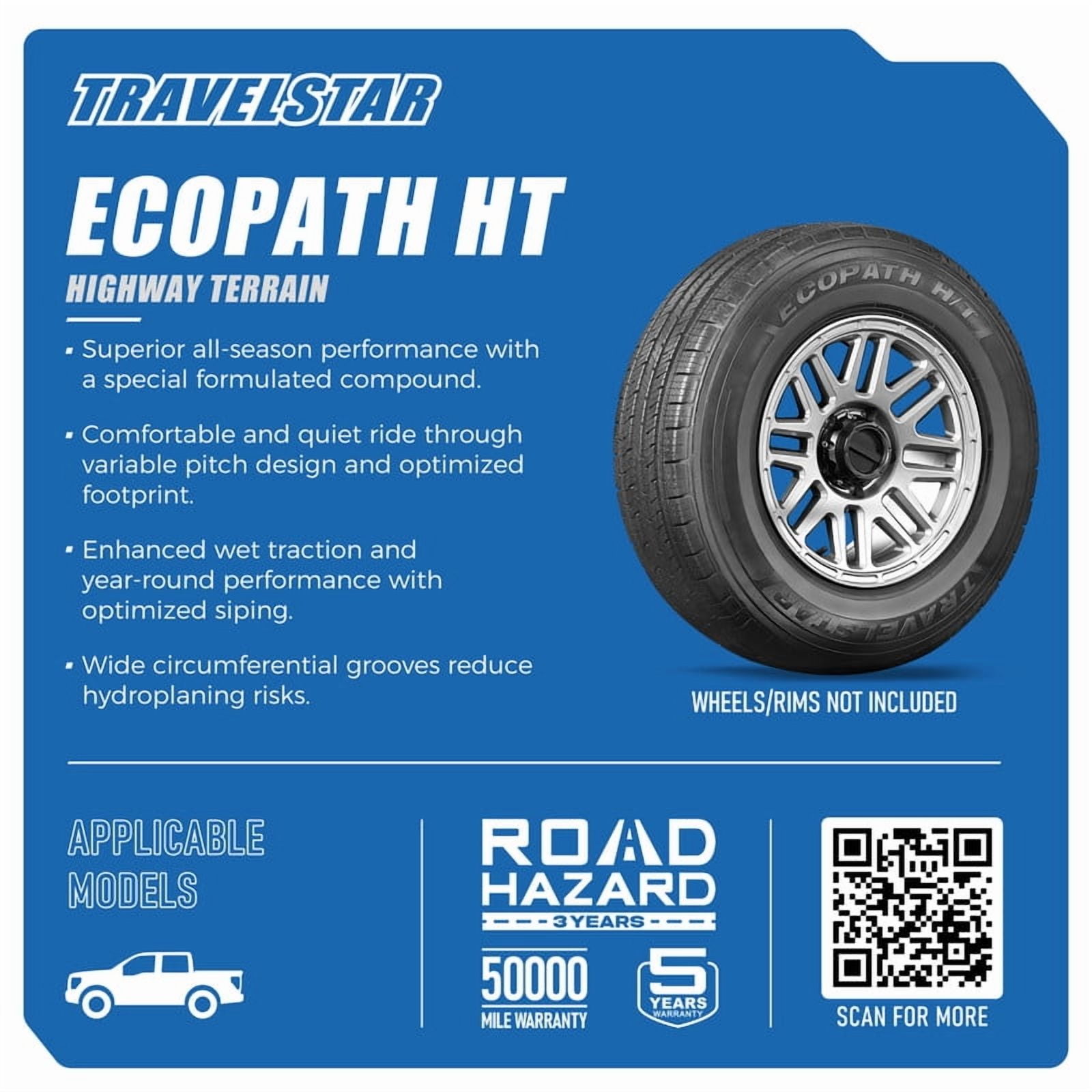 Travelstar ECOPATH HT All Season Light Truck SUV Tire (LT245/75R16, 10-Ply E) lqltw