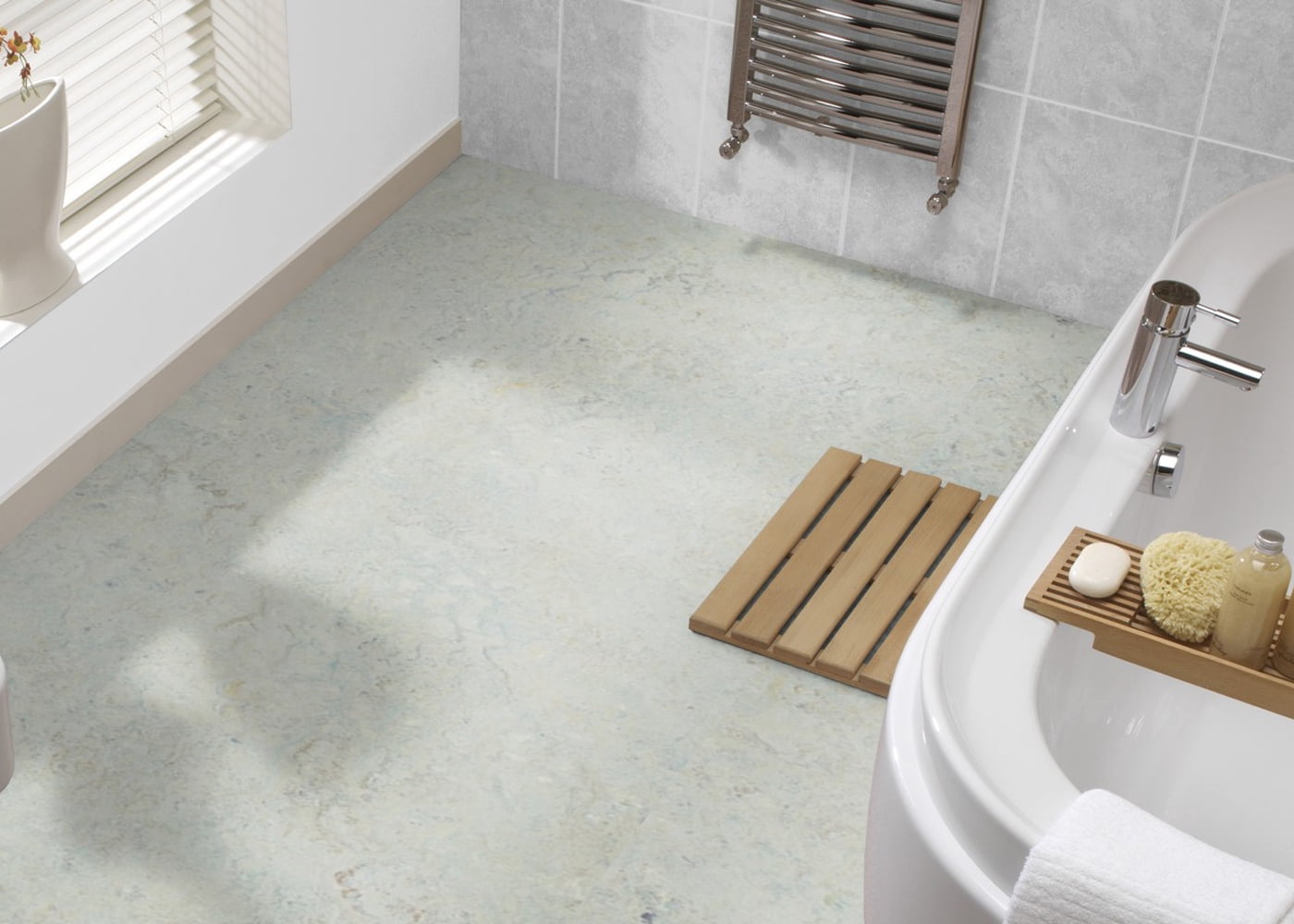 Marmoleum Cinch Loc Seal Laminate Flooring Tiles (Seashell, 11.81 in x 11.81 in, 6.78 sq ft) tbbbr