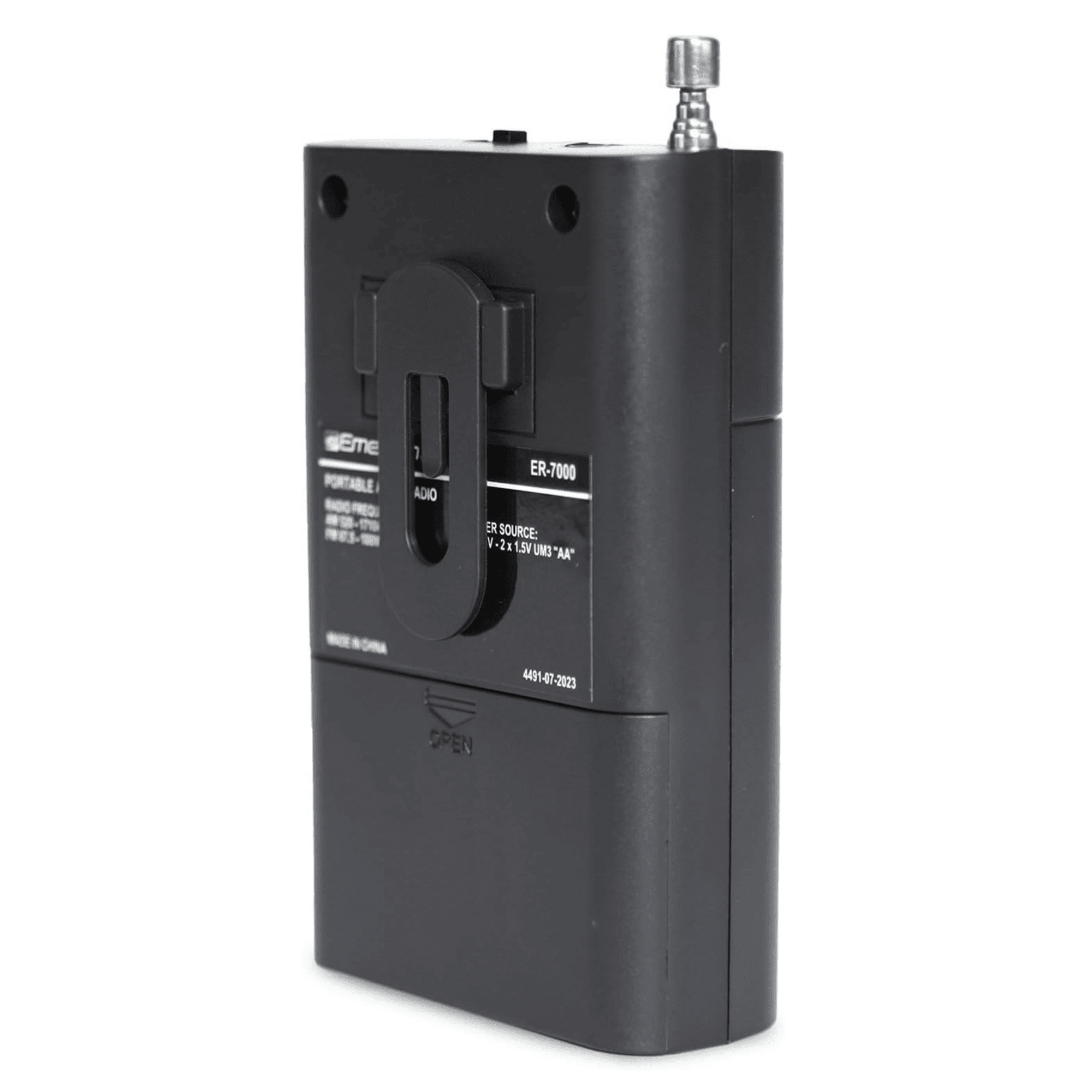 Emerson Portable AM FM Radio with Built-in Speaker and Headphone Jack (Black, 1 Pack) juqjk