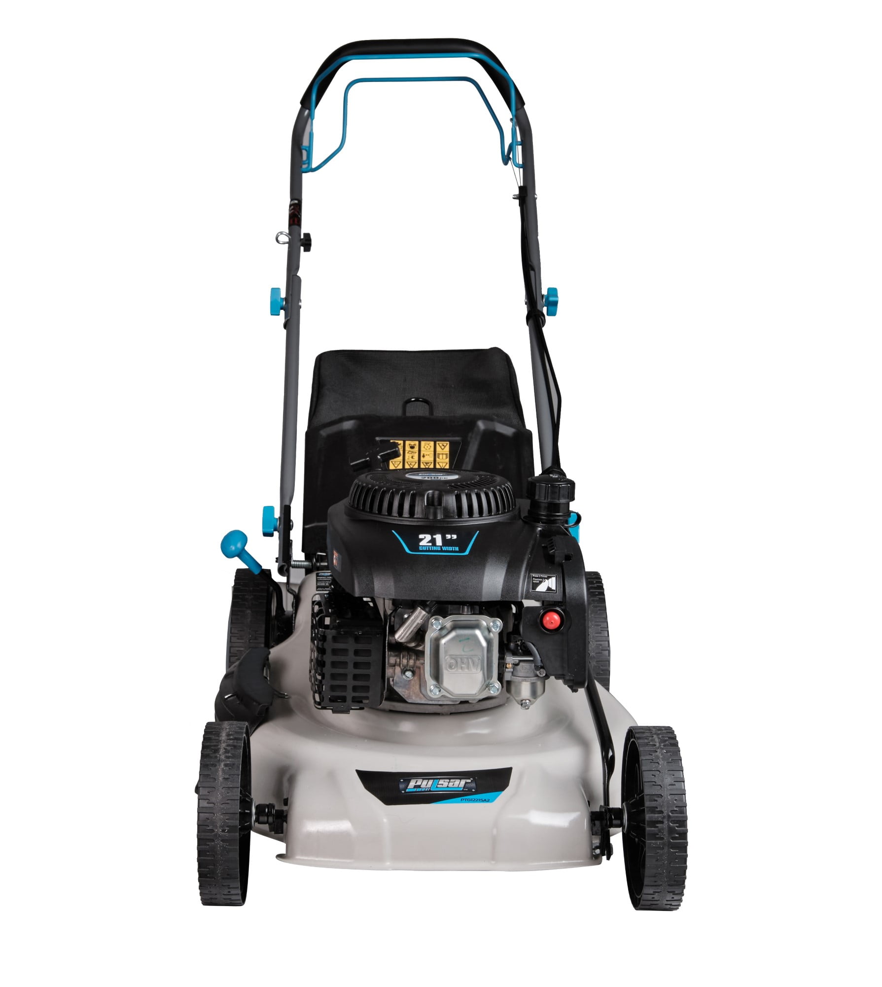 Pulsar Self-Propelled Gas Lawn Mower, 200cc 4-Stroke Engine, 3-in-1 Cutting System (White, 21 in) 8198v