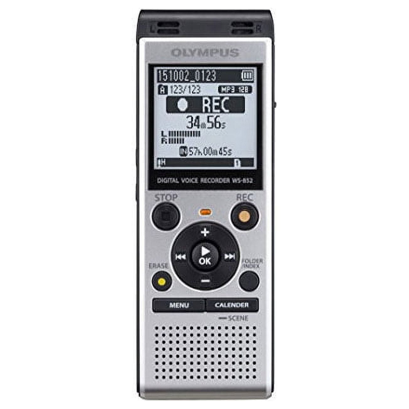 Olympus WS-852 Digital Voice Recorder, High-Quality Audio Recording Device (Silver, 4GB) mrt8a