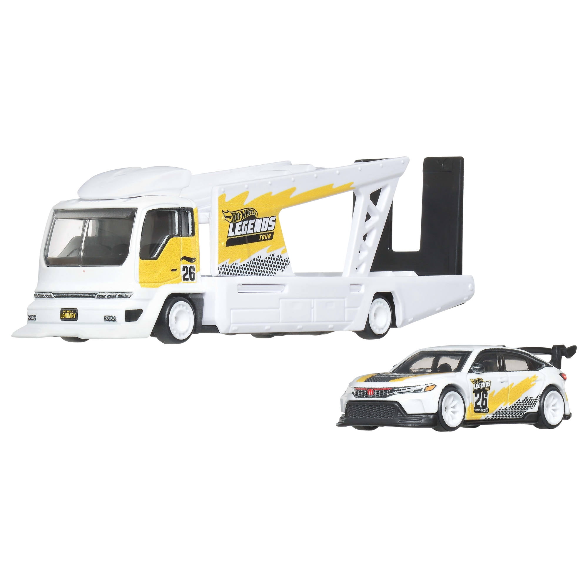 Hot Wheels Legends Team Transport Hauler & Honda Civic Type R (2-Pack, 1:64 Scale) lxtyx