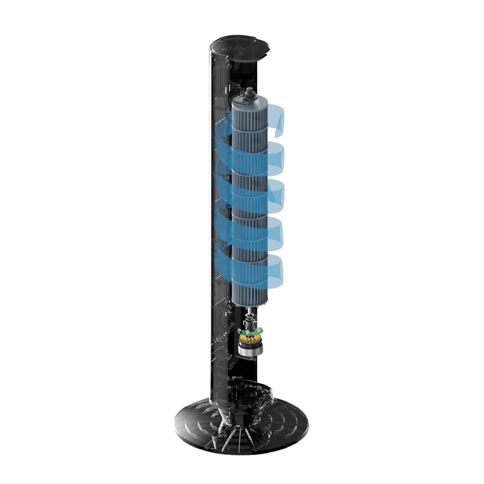 Lasko 40 in Quiet Oscillating Tower Fan with Remote Control and 12 Speeds (Black, 40 in) 7fgn0