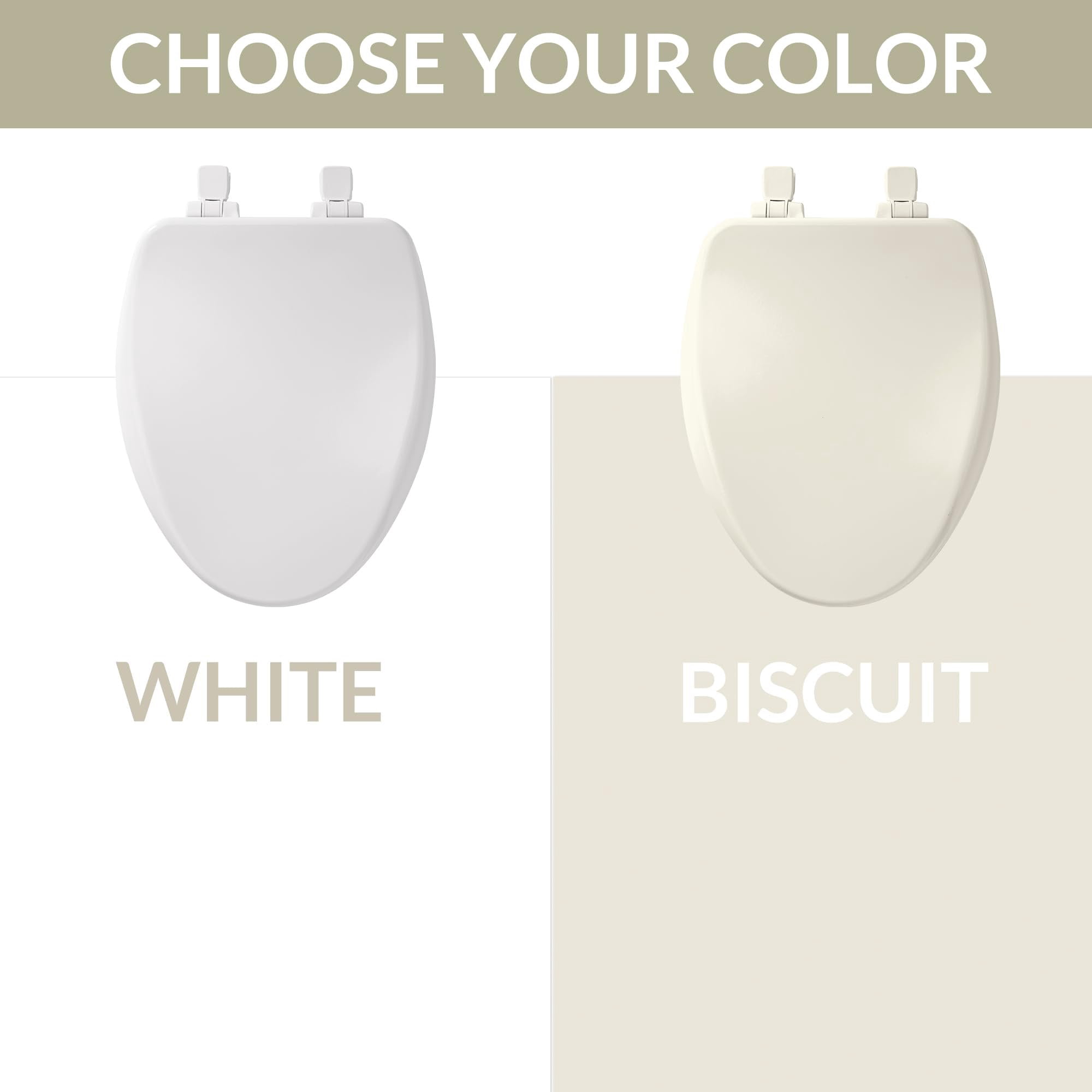 Bemis Alesio II Elongated Enameled Wood Toilet Seat with WhisperClose and STA-TITE Fastening System (White, 18.5 in) tumn3