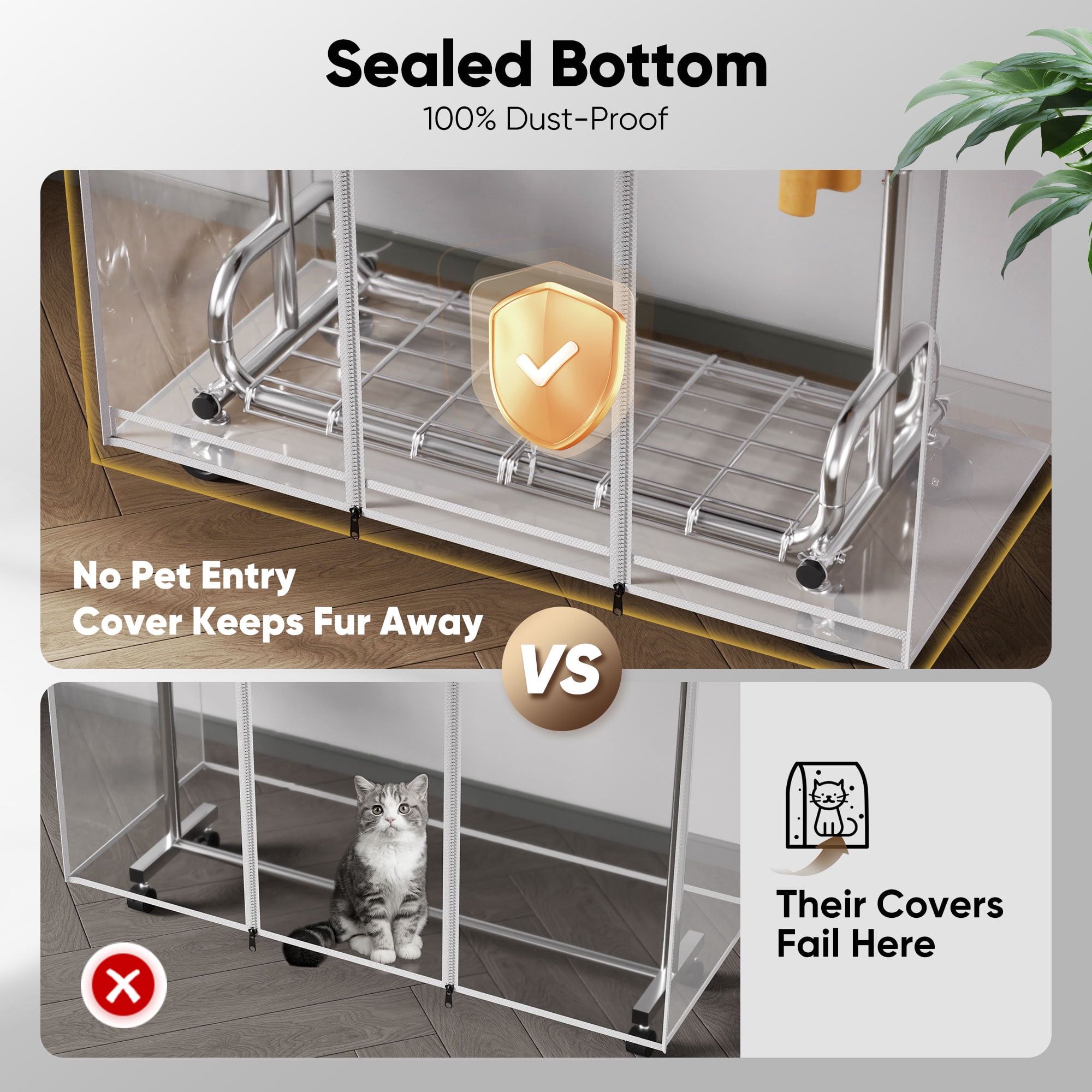 HOKEEPER Heavy Duty Rolling Garment Rack with Zippered Dust Cover (Silver, 450 lb Capacity) 7e30i