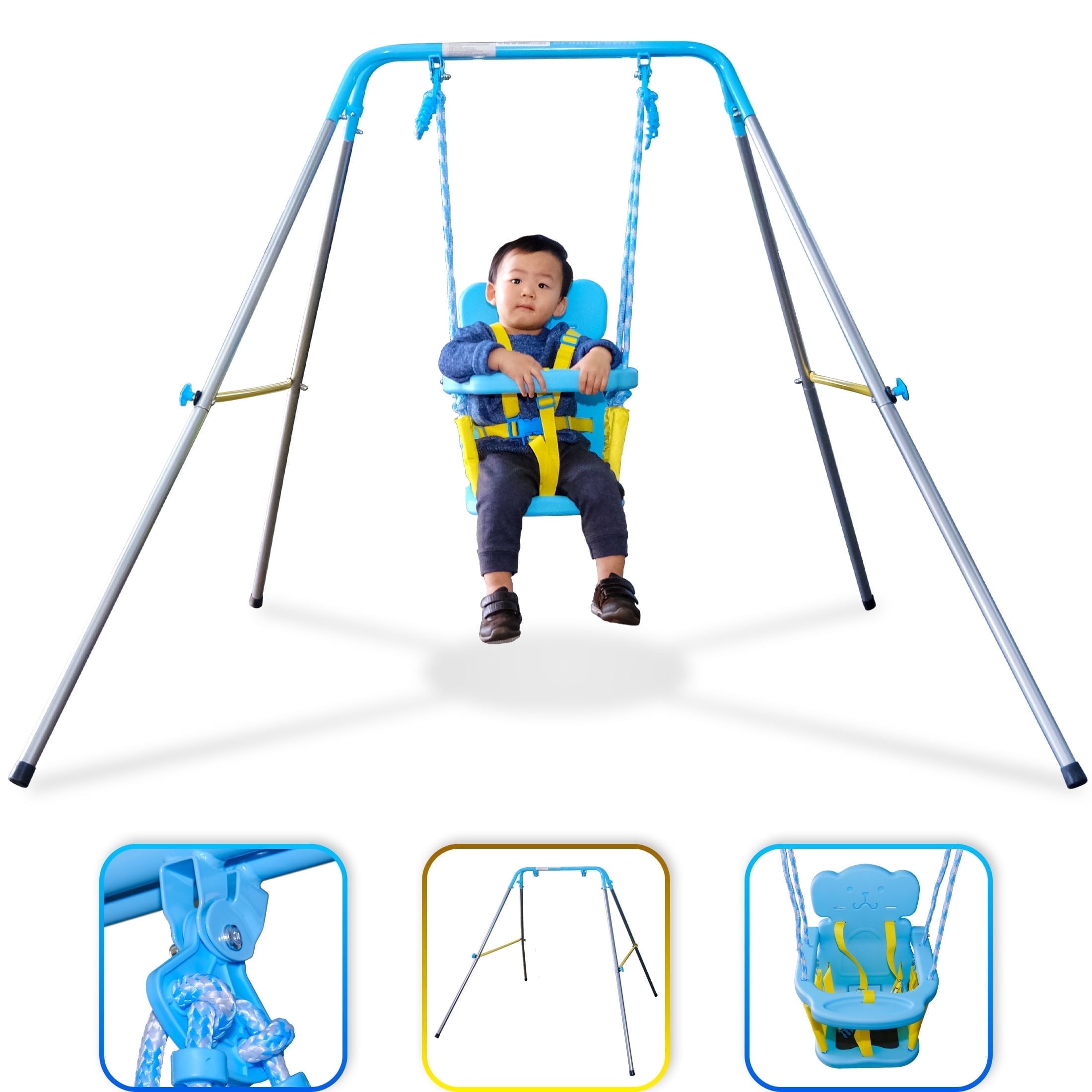 Sportspower My 1st Toddler Swing Set (Blue, 58 in L x 58 in W x 47 in H) qnmdo