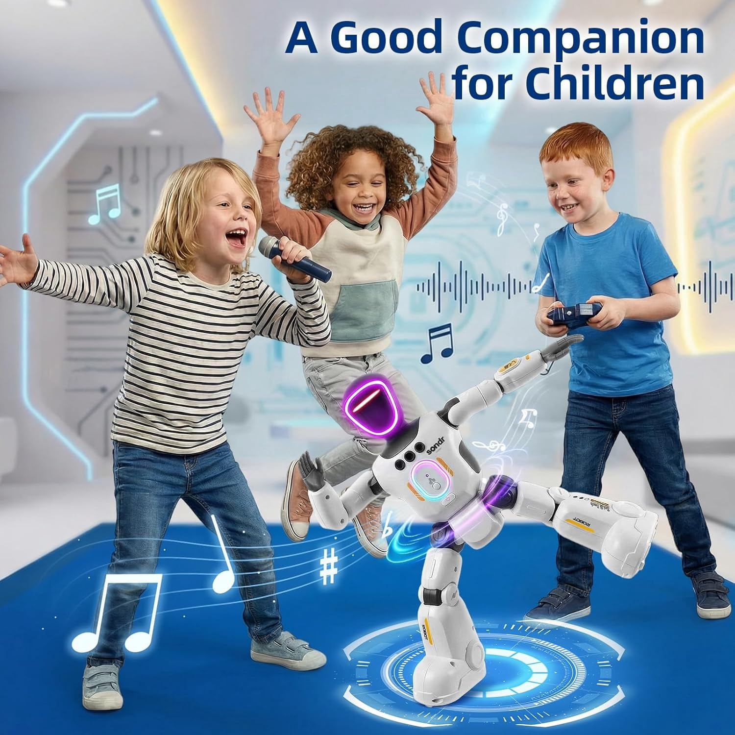 GMDISC Remote Control Robot Toy, Interactive Smart Programmable Robot with Gesture Sensing (White, 10 in) bca7a