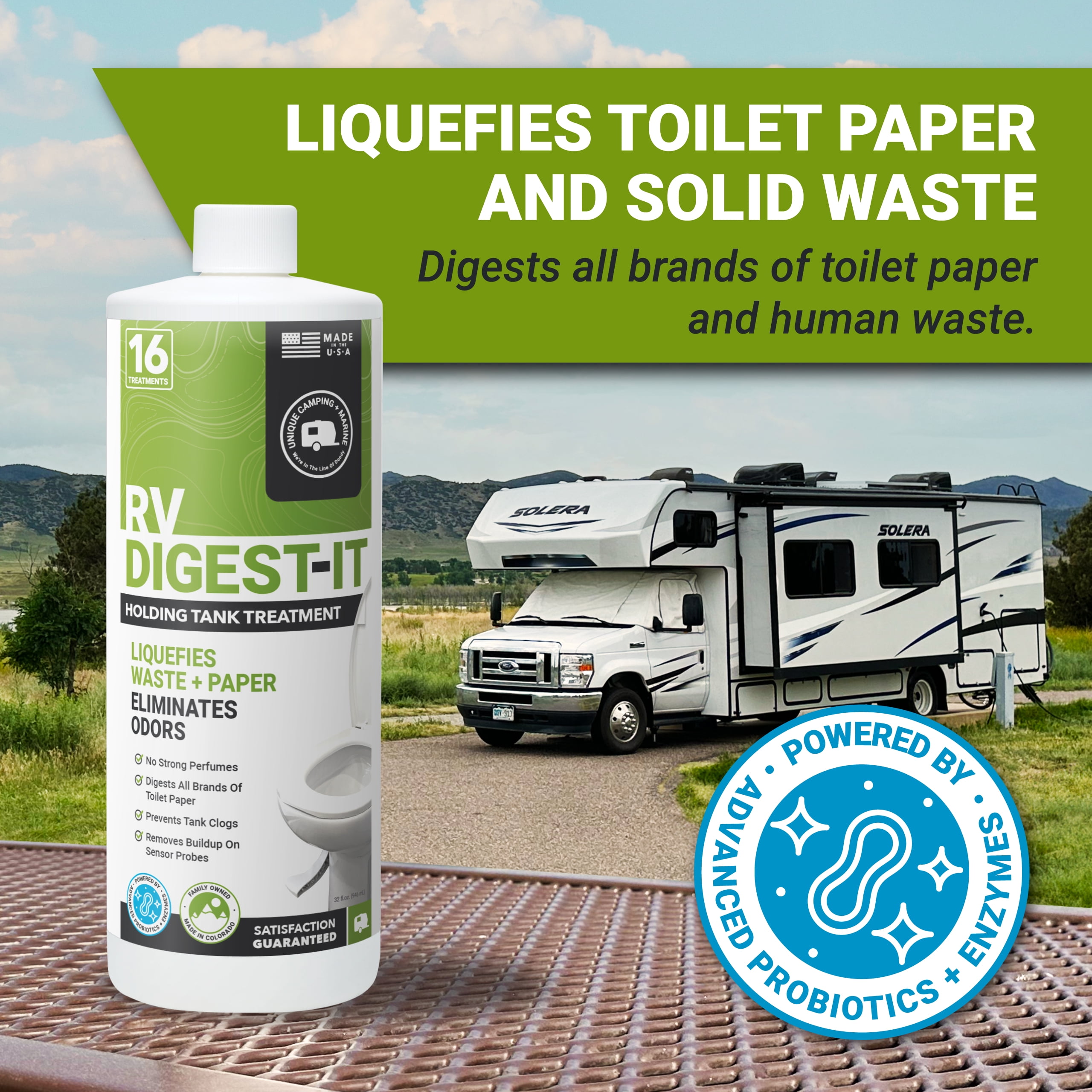 Unique RV Digest-It Classic Holding Tank Treatment (32 fl oz) z77wj
