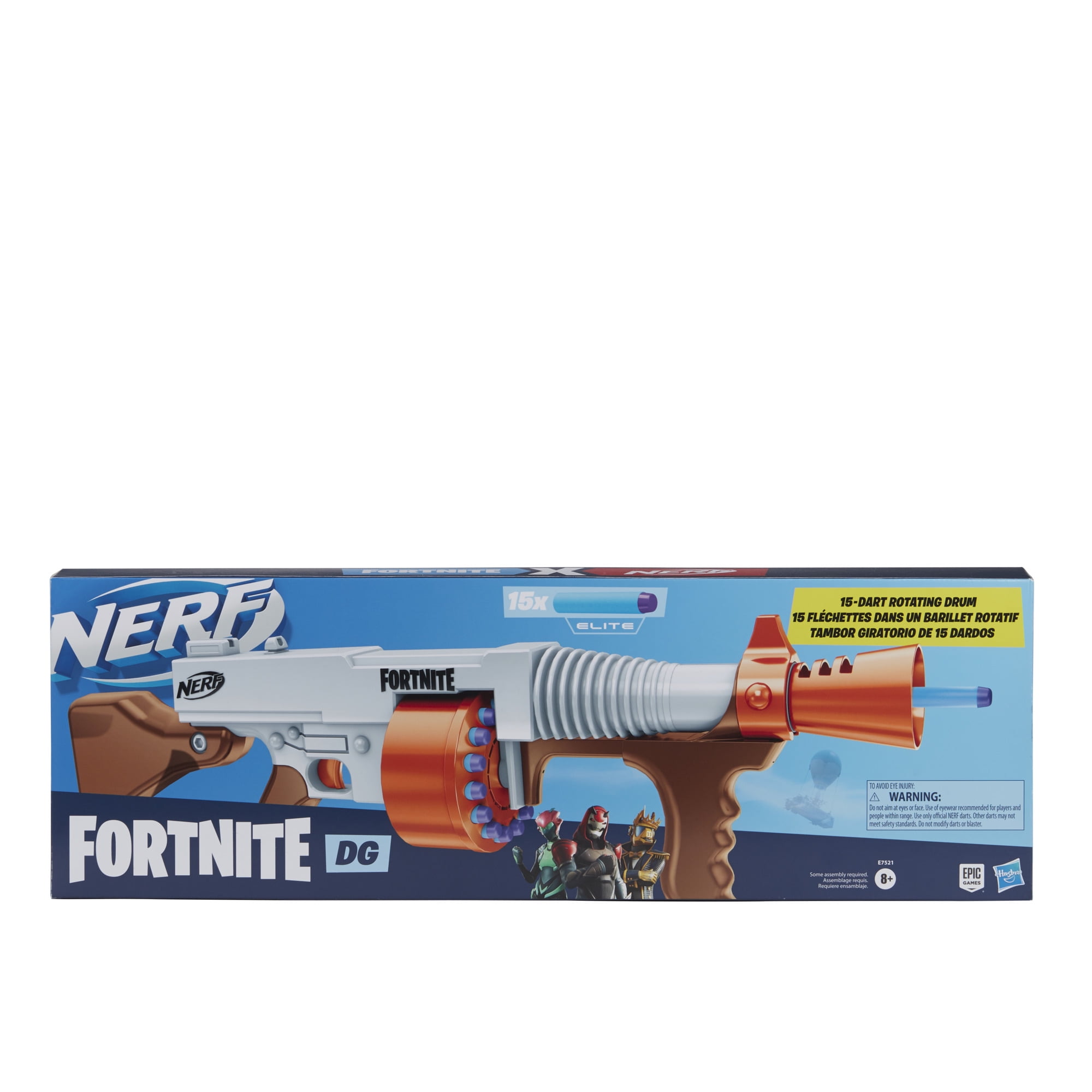 Nerf Fortnite DG Blaster with Rotating 15-Dart Drum and Pump Action (15-Pack) xc45y
