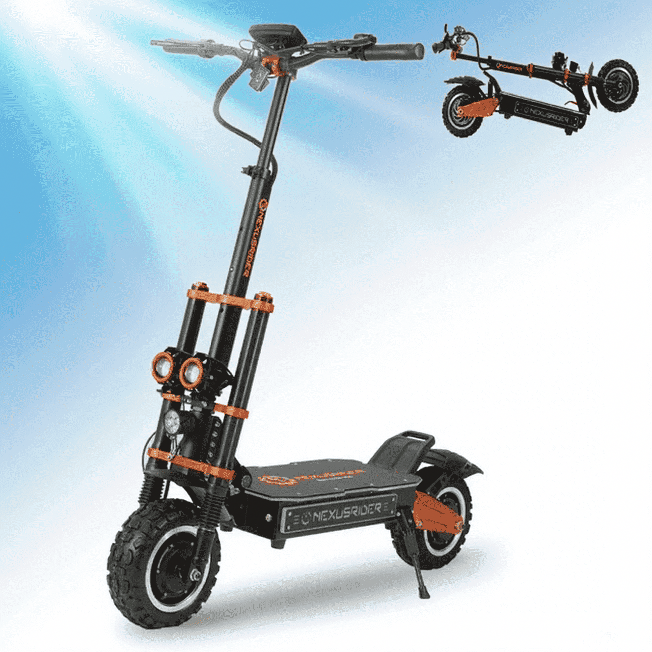 SMLRO Tank500 6000W Foldable Electric Scooter, High-Speed Off-Road E-Scooter with Dual Hydraulic Brakes (Black, 65 Miles Range) 9q88y