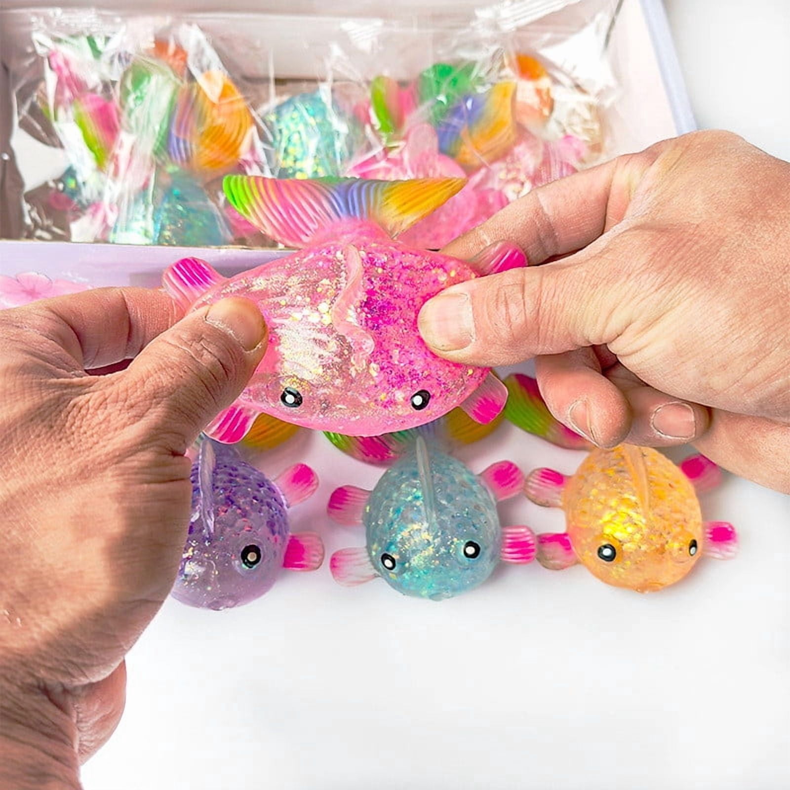 PoyoKee Goldfish Stress Ball Sensory Toy, Slow Rising Fidget for Anxiety Relief (Gold, 2 in) ww9nl