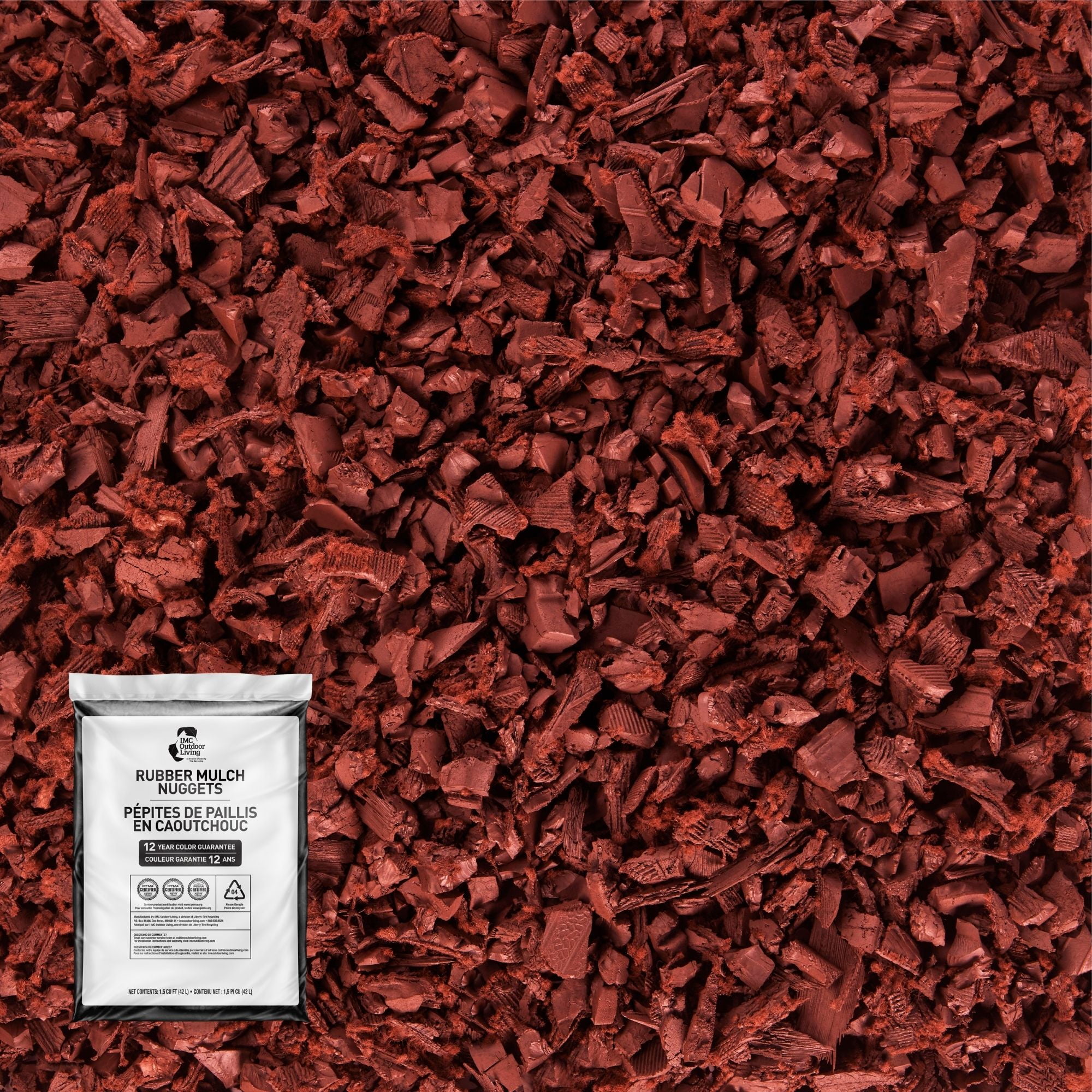 GroundSmart Rubber Mulch for Landscaping and Playgrounds (Red, 1.5 cu ft) 4wn98