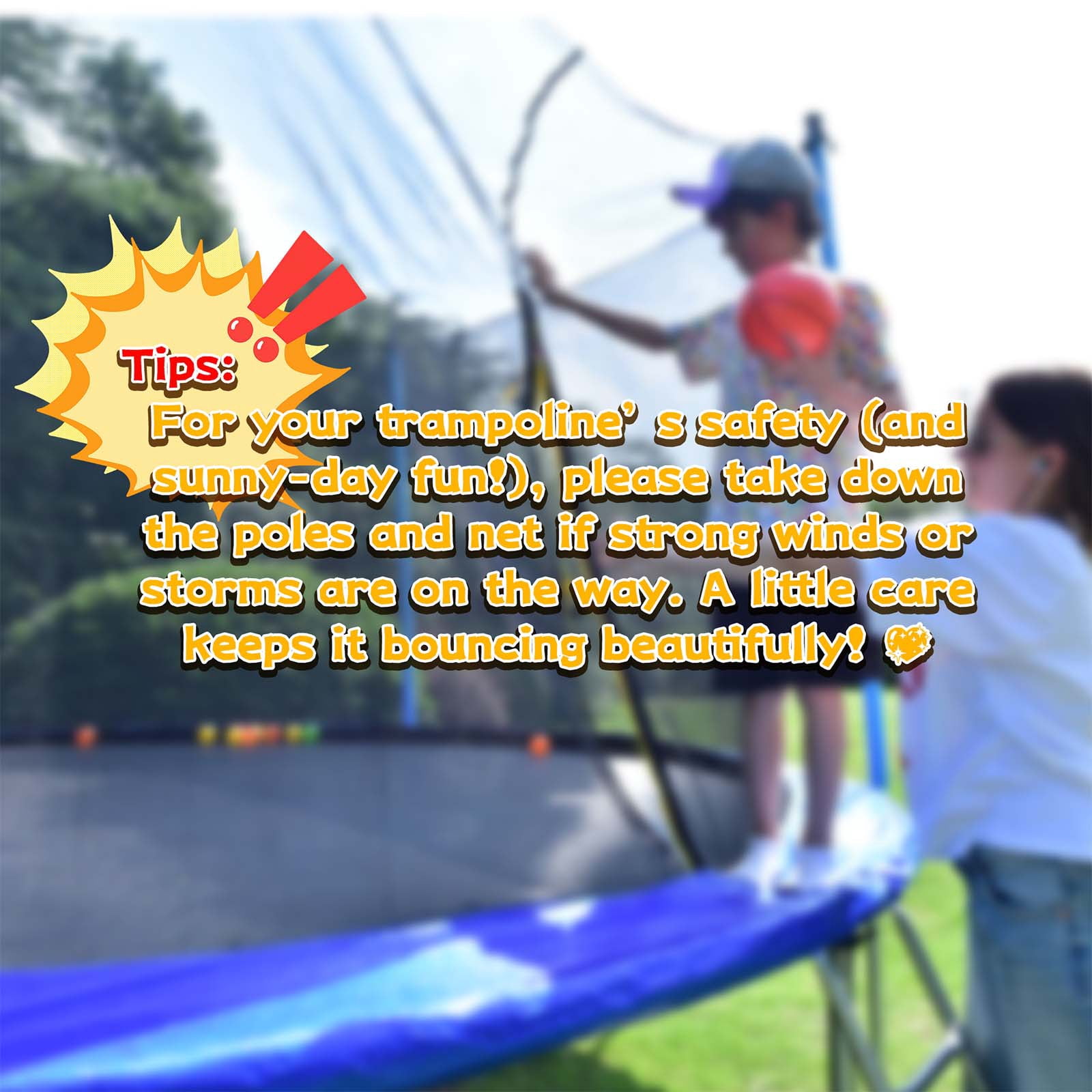 Mersco 14ft Outdoor Trampoline with Enclosure Net, Basketball Hoop, and Storage Bag (Blue, 14 ft) ue87b