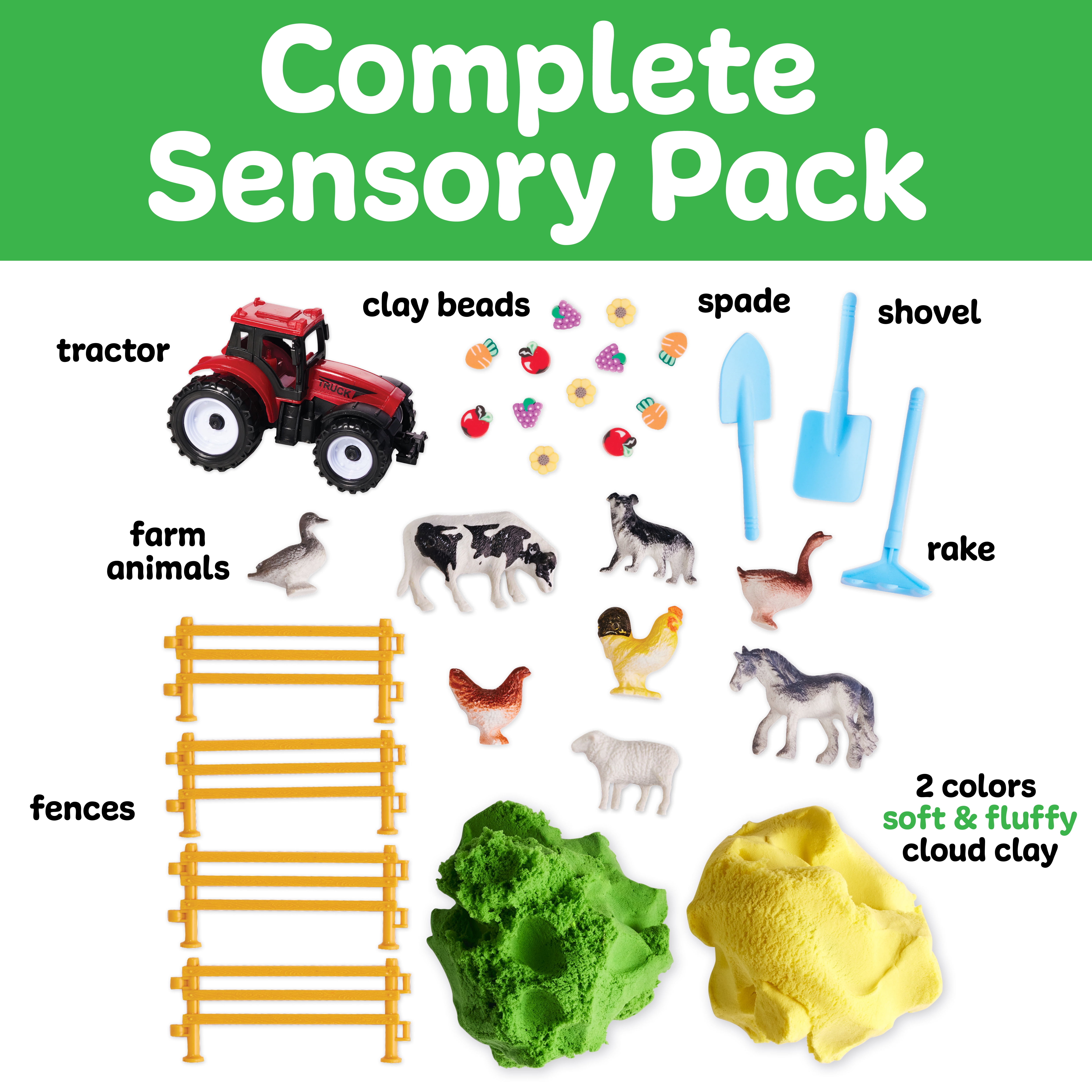 Creativity for Kids Sensory Activity Kit Farm Animal Playset with Cloud Clay and Figurines (1 Set) l3l7a