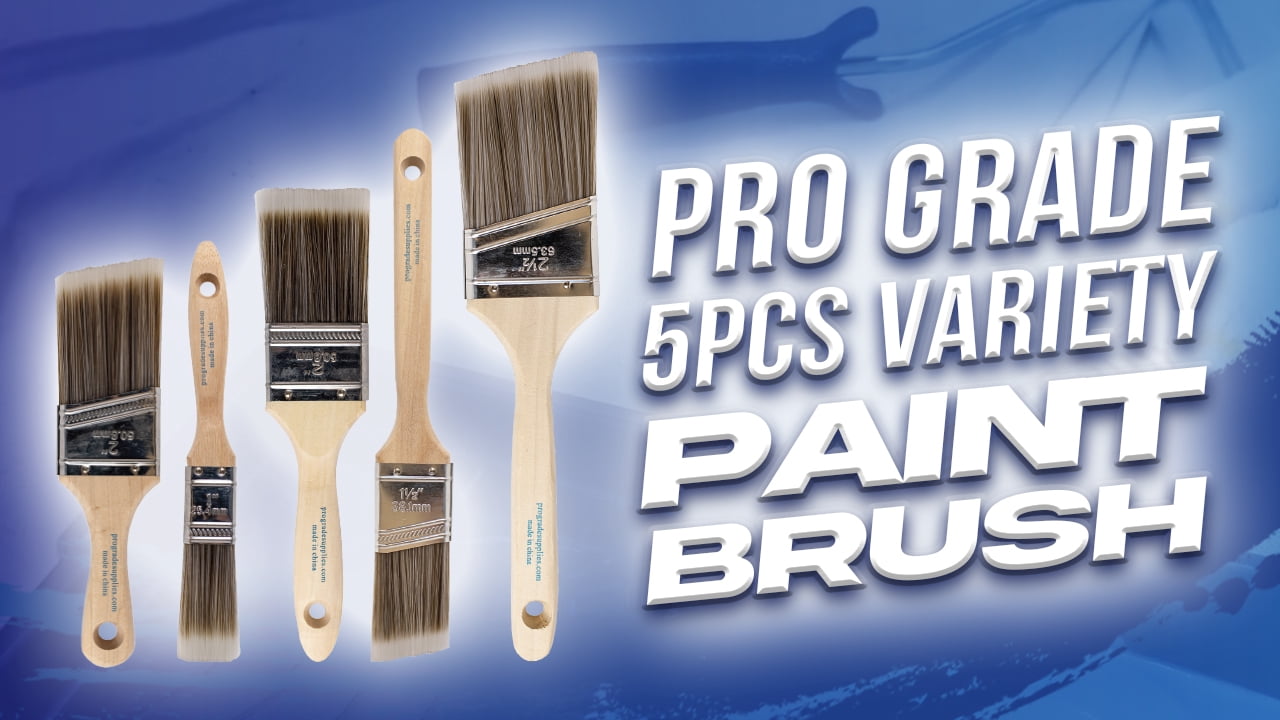 Pro Grade Paint Brush Set, Professional Synthetic Bristle Brushes for Walls and Trim (5-Piece Set) czmvo