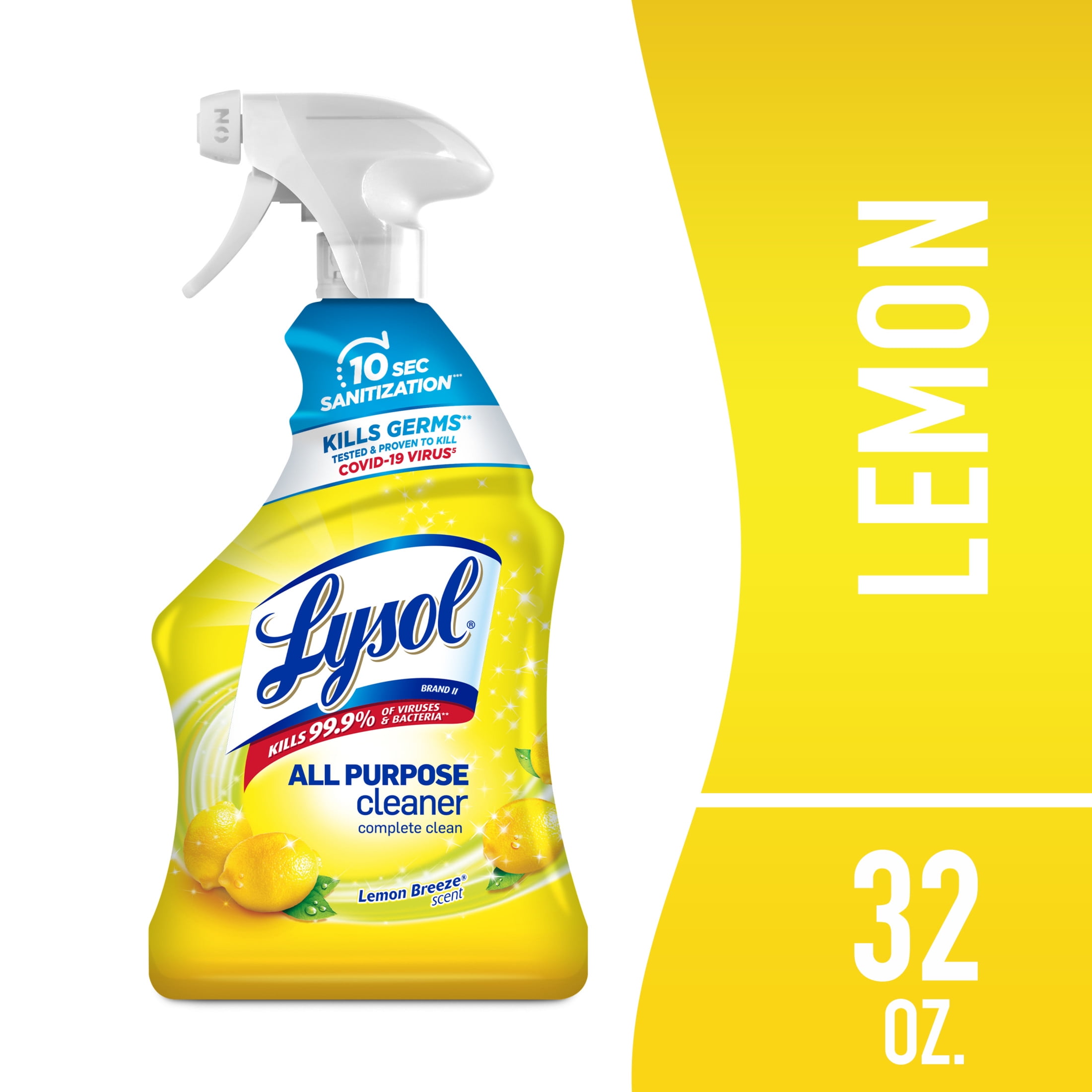 Lysol All-Purpose Cleaner Sanitizing and Disinfecting Spray Lemon Breeze Scent (12 Pack, 32 oz) kggph