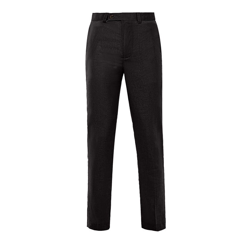 HBDesign Men's Linen Blend Pants, Lightweight Breathable Trousers for Business Daily Wear (Black, 32x30) 5s33d