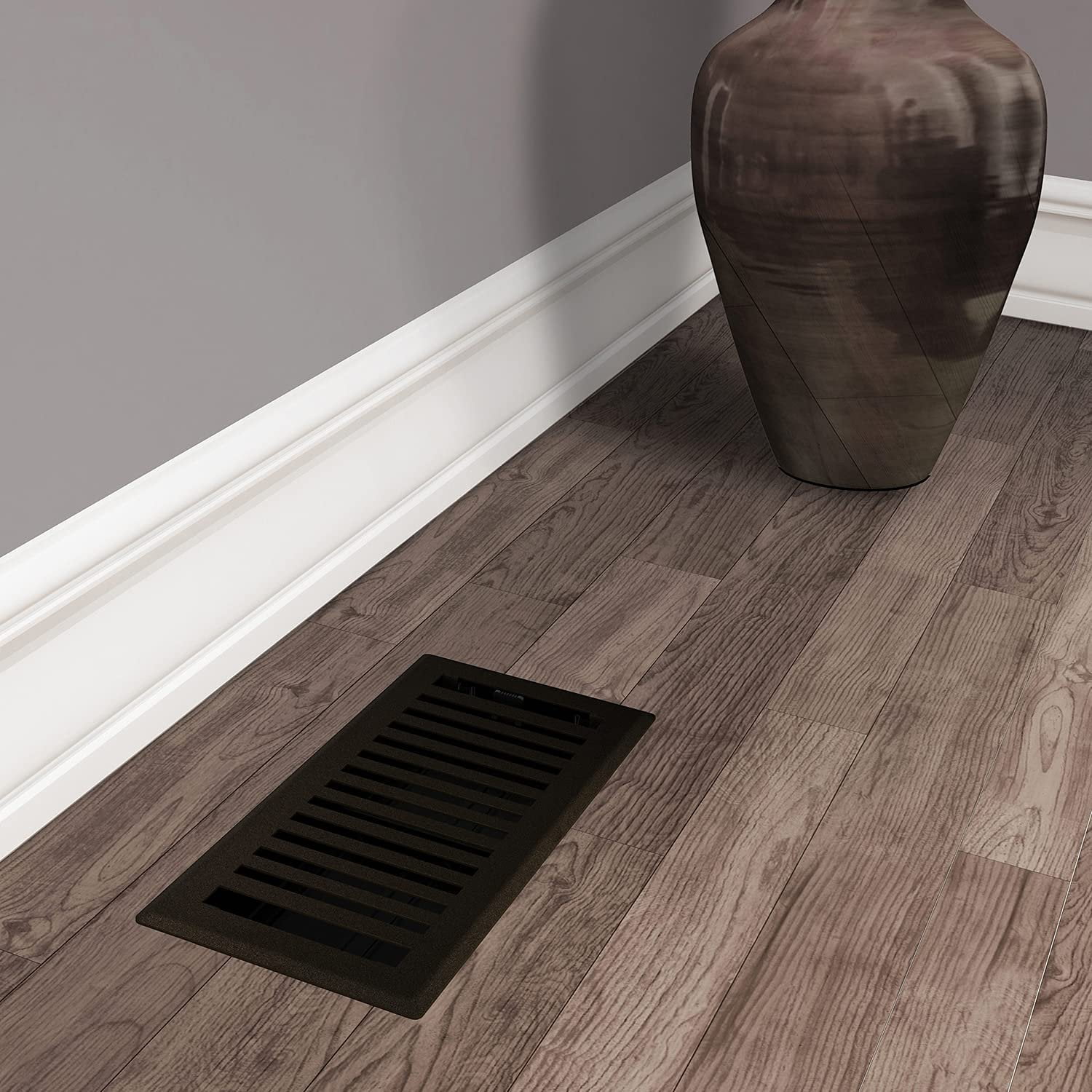 Imperial Montezuma Floor Register, Adjustable Steel Air Vent Cover, Textured Finish (Bronze, 4 in x 10 in, 2-Pack) koqqo