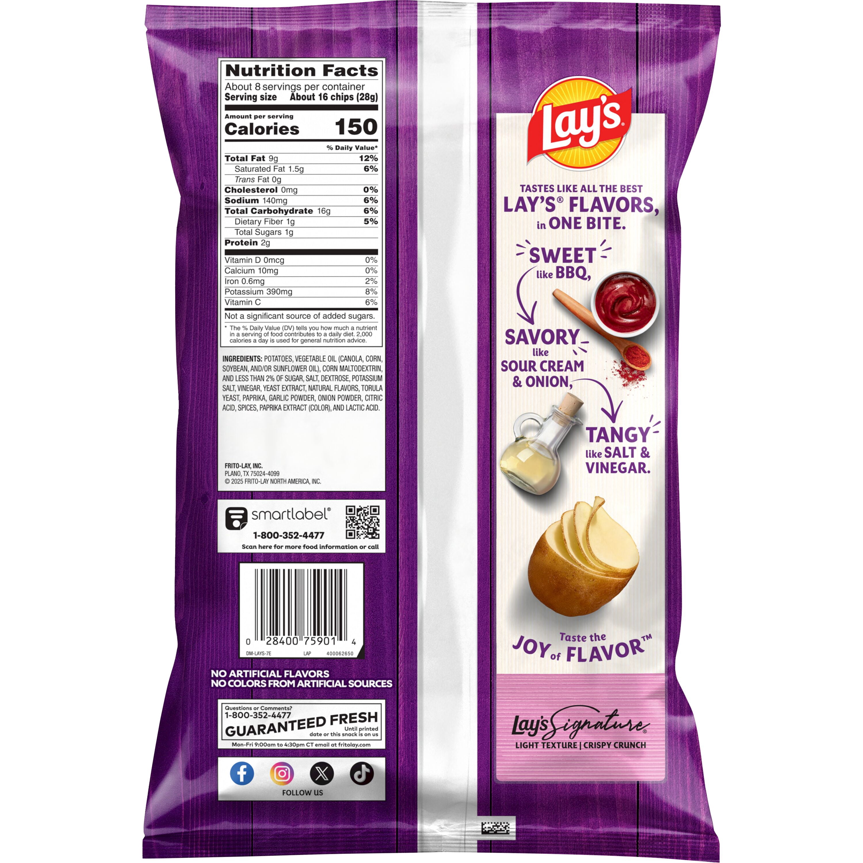 Lay's All Dressed Potato Chips Savory Tangy and Sweet Snack (7.75 oz) 5m5go