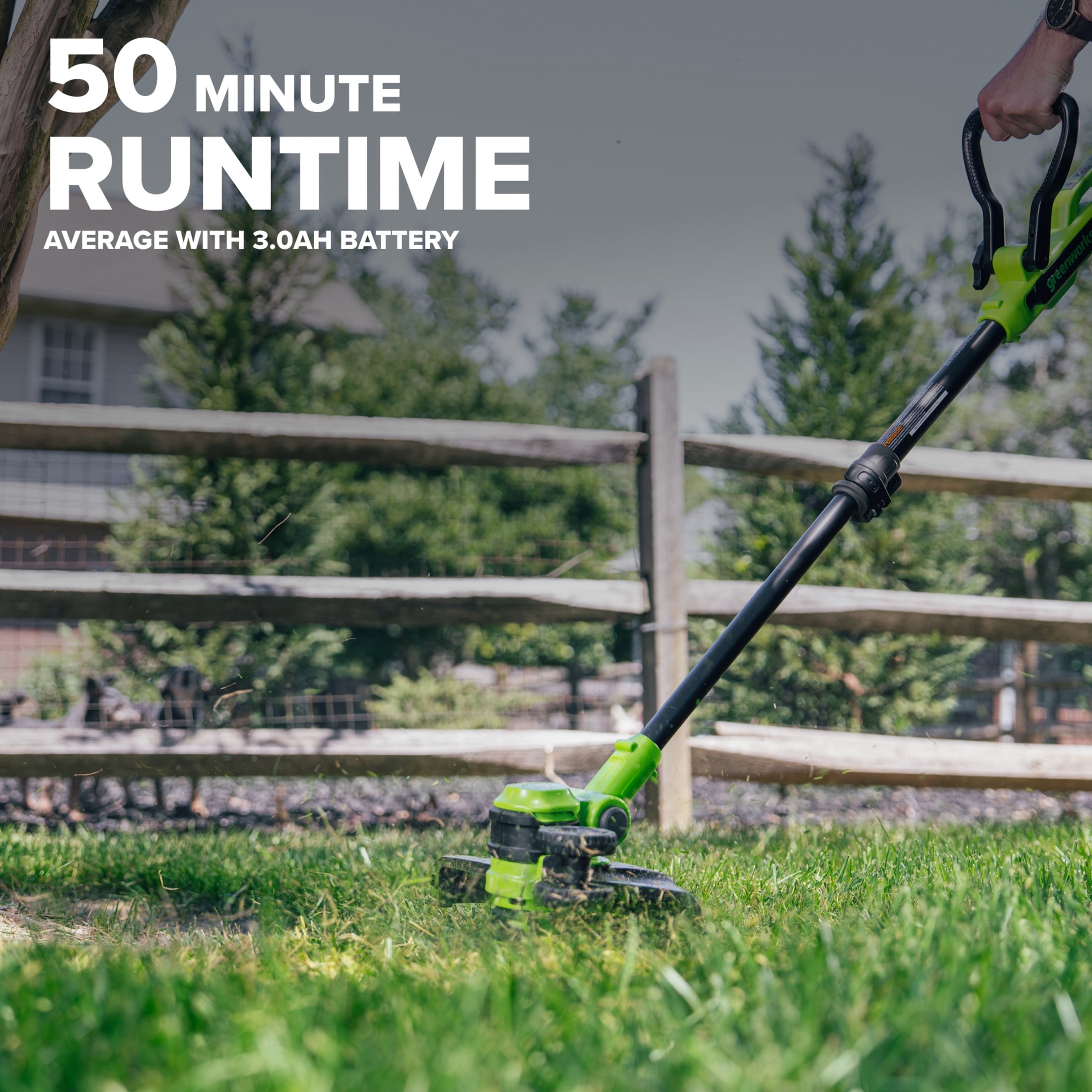 Greenworks PowerAll 24V Brushless 12 in String Trimmer with 3.0 Ah USB-C Battery and Charger (12 in) gd83u