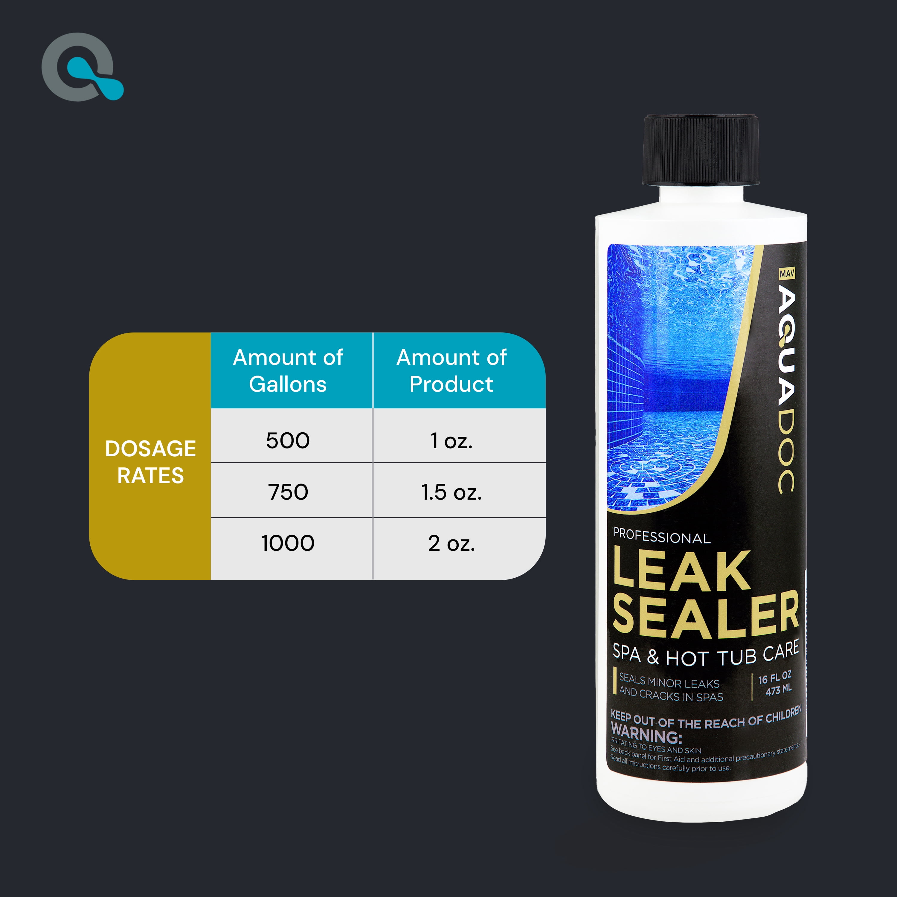 AquaDoc Spa Leak Sealer, Hot Tub Leak Repair Solution (32 fl oz) pqpu0