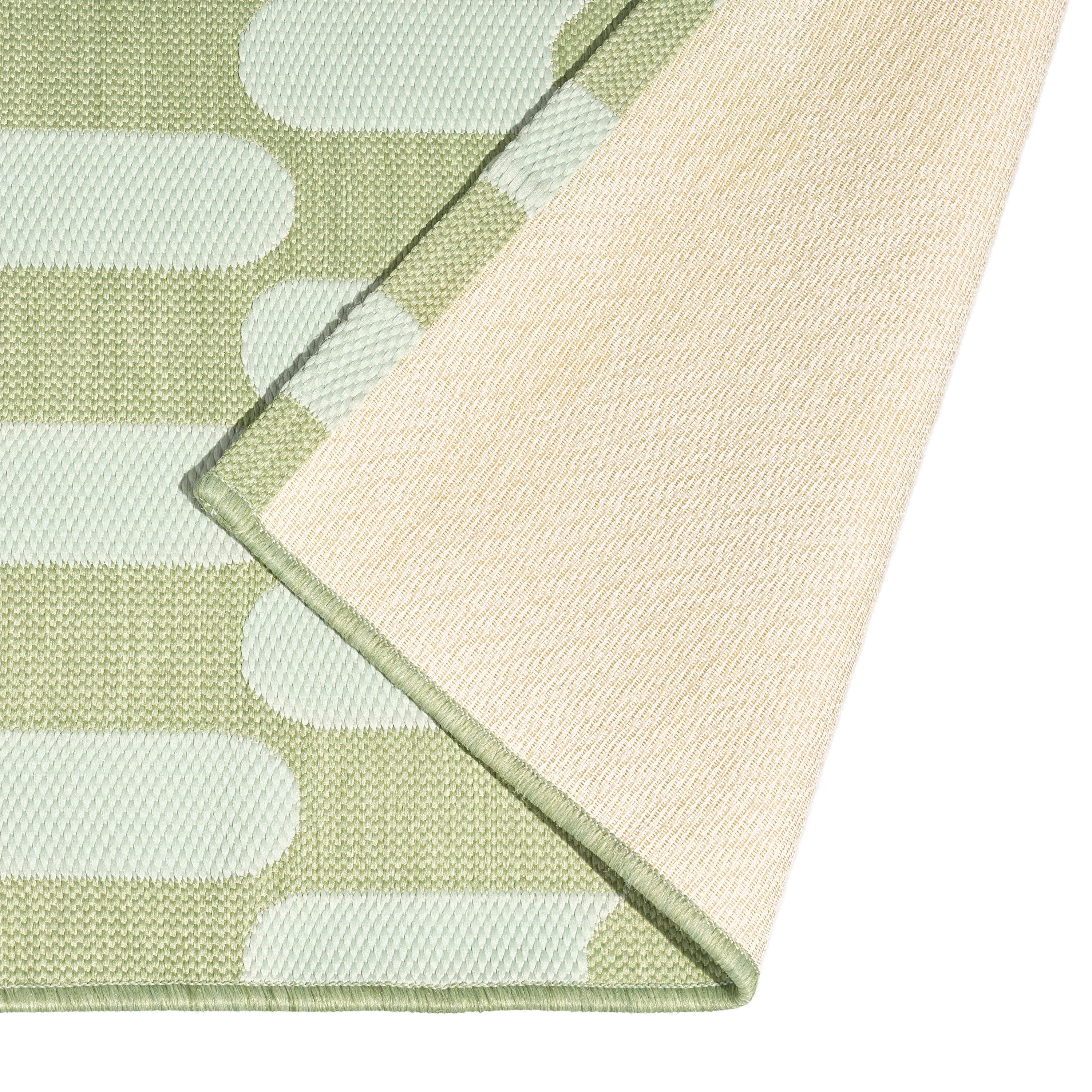 Beautiful by Drew Barrymore Tiled Stripes Outdoor Rug (Green, 7 ft x 10 ft) vwd6g
