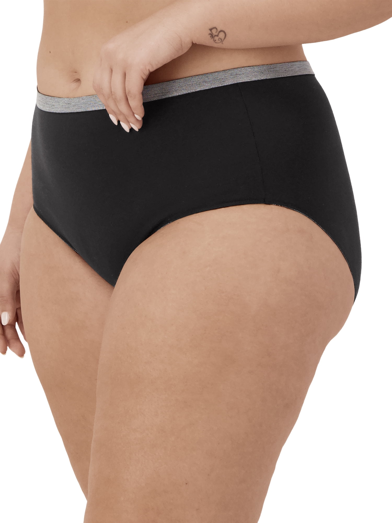 Hanes Women's Stretch Cotton Brief Panties, Full Coverage No-Show Underwear (5-Pack) jd9s0