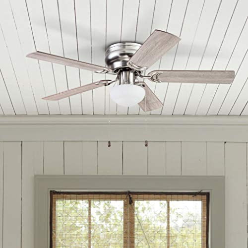 Prominence Home Alvina Ceiling Fan, Indoor Quiet Motor, Reversible Blades (Brushed Nickel, 44 in) 45qd9